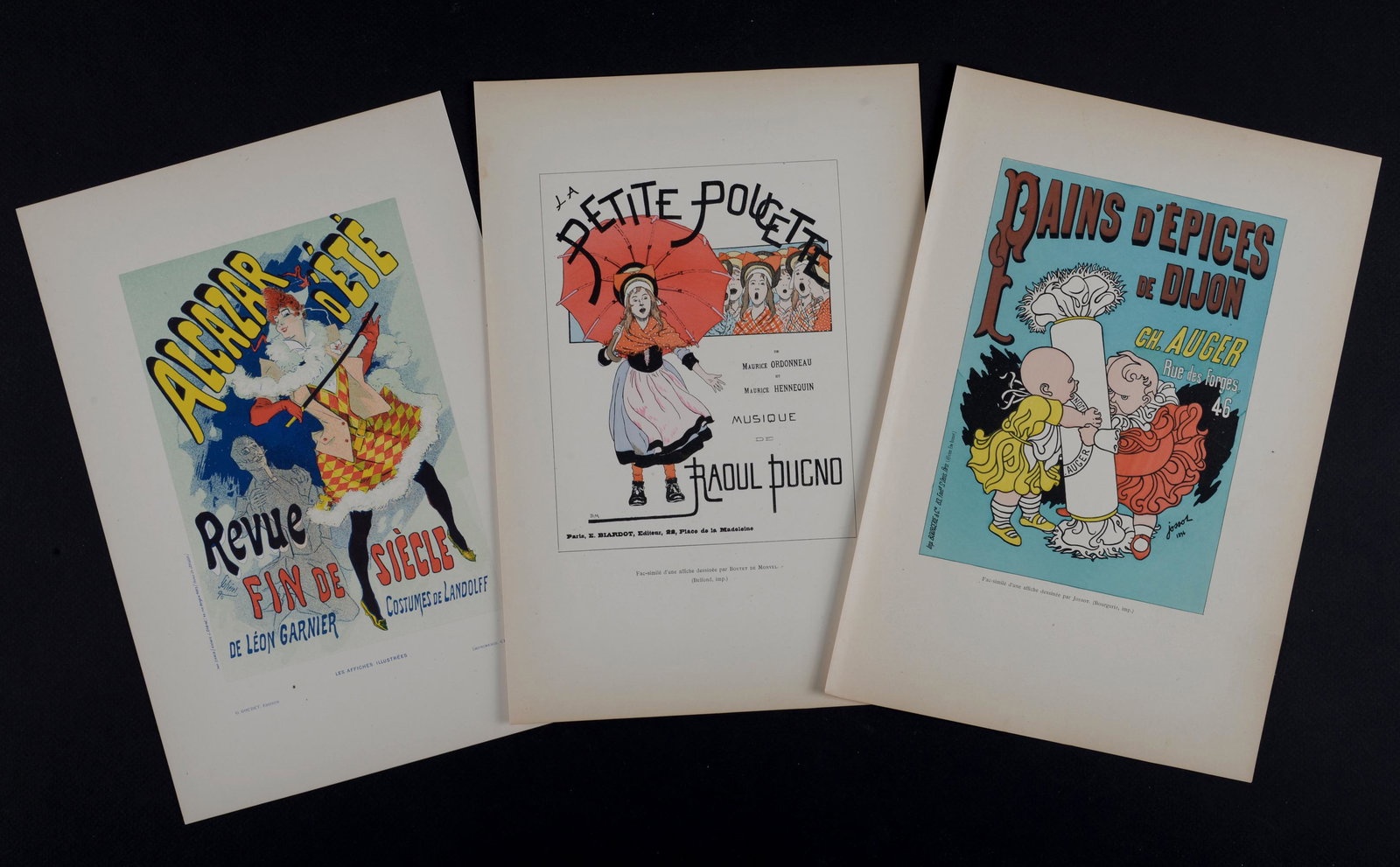 Cheret, Jossot, â€¦ - Set of 3 small posters (1 of 4)