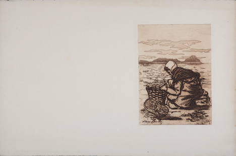 Henri Boutet - Cancalaise (B), c. 1900: Etching on Verge paper. Signed on the plate lower left margin. Dimensions: + Size of the sheet: 34 x 50 cm / 13,3 x 19,6 in. + Size of the image: 21,5 x 15,5 cm / 8,4 x 6,1 in. Shipping & Packing: Unl