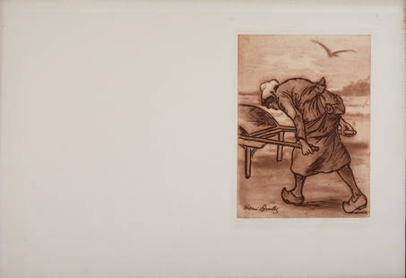 Henri Boutet - Cancalaise (E), c. 1900: Etching on Verge paper. Signed on the plate lower left margin. Dimensions: + Size of the sheet: 34 x 50 cm / 13,3 x 19,6 in. + Size of the image: 22 x 16,5 cm / 8,6 x 6,4 in. Shipping & Packing: Unlik