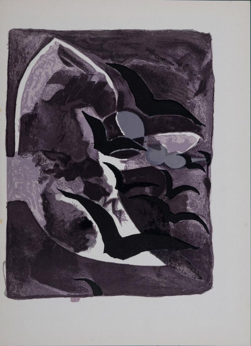 Georges Braque - Les Oiseaux de nuit, 1964: Original lithograph on Velin Arches paper. First edition. Edition of 2000. Dimensions: + Size of the sheet: 29,5 x 21 cm / 11,6 x 8,2 in. + Size of the image: 23 x 17 cm / 9 x 6,6 in. Especially creat