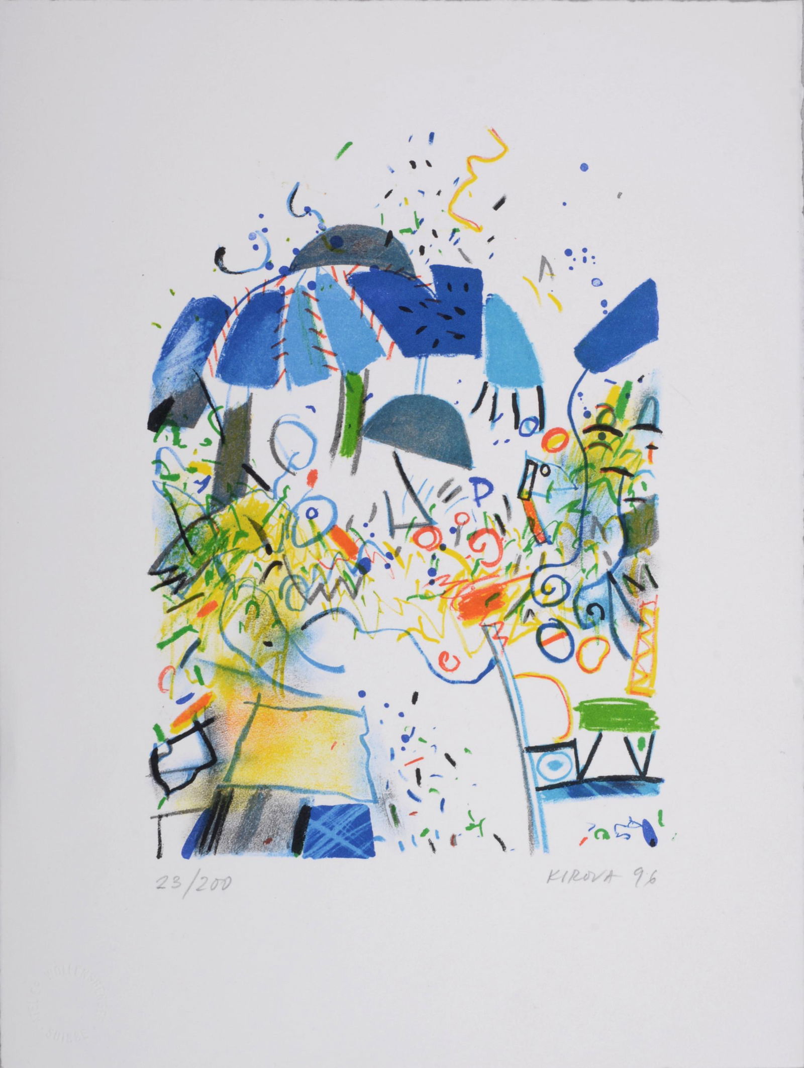 Liuba Kirova -La ville, 1996 Hand-signed numbered (1 of 6)