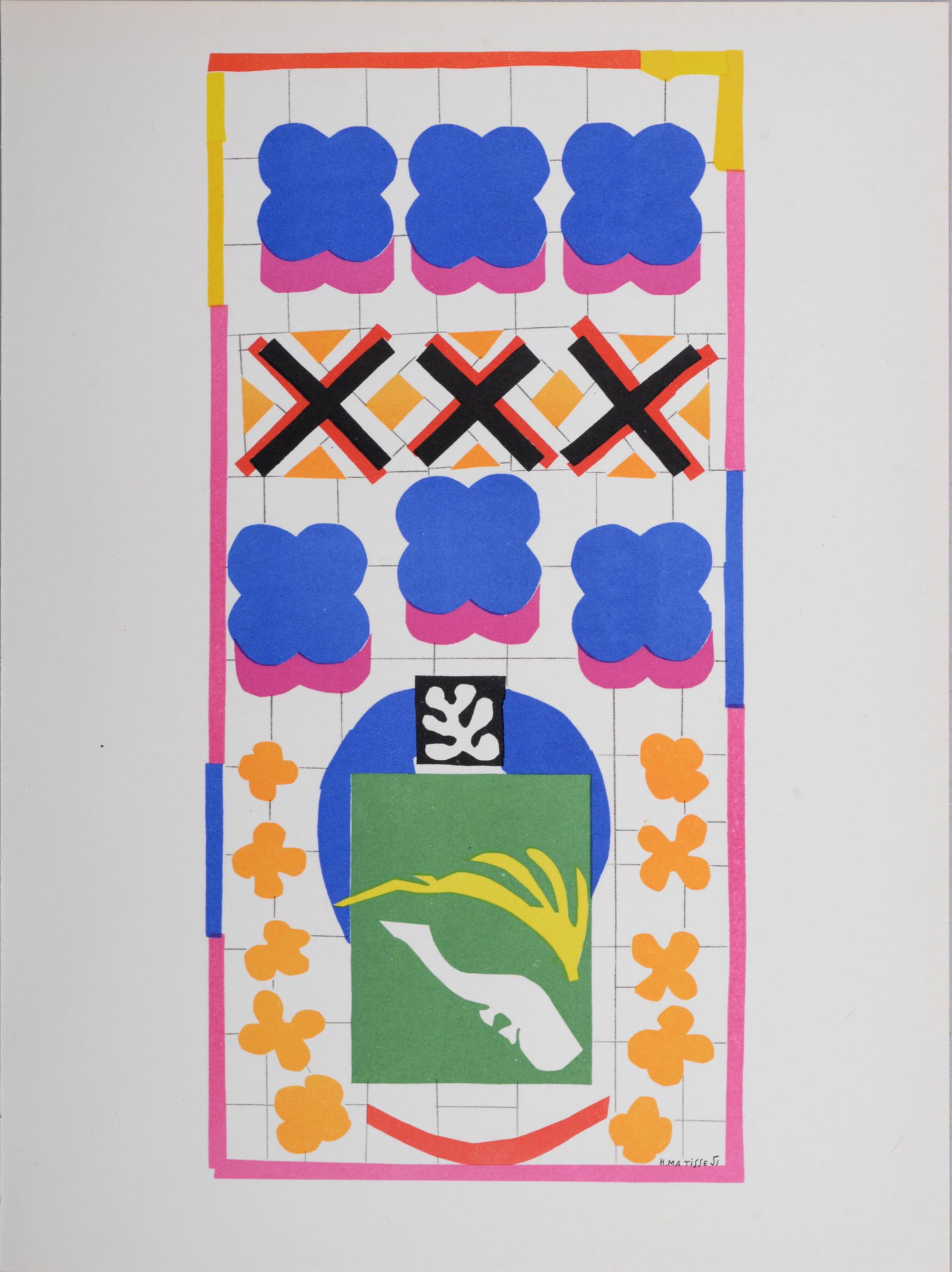 Henri Matisse - Poissons chinois, 1958: Lithograph on paper published in 1958 by Mourlot Freres, after Henri Matisse gouaches decoupes. Plate-signed lower right. Dimensions: + Size of the sheet: 35,5 x 26.5 cm / 14.9 x 10.4 in. Issued from 