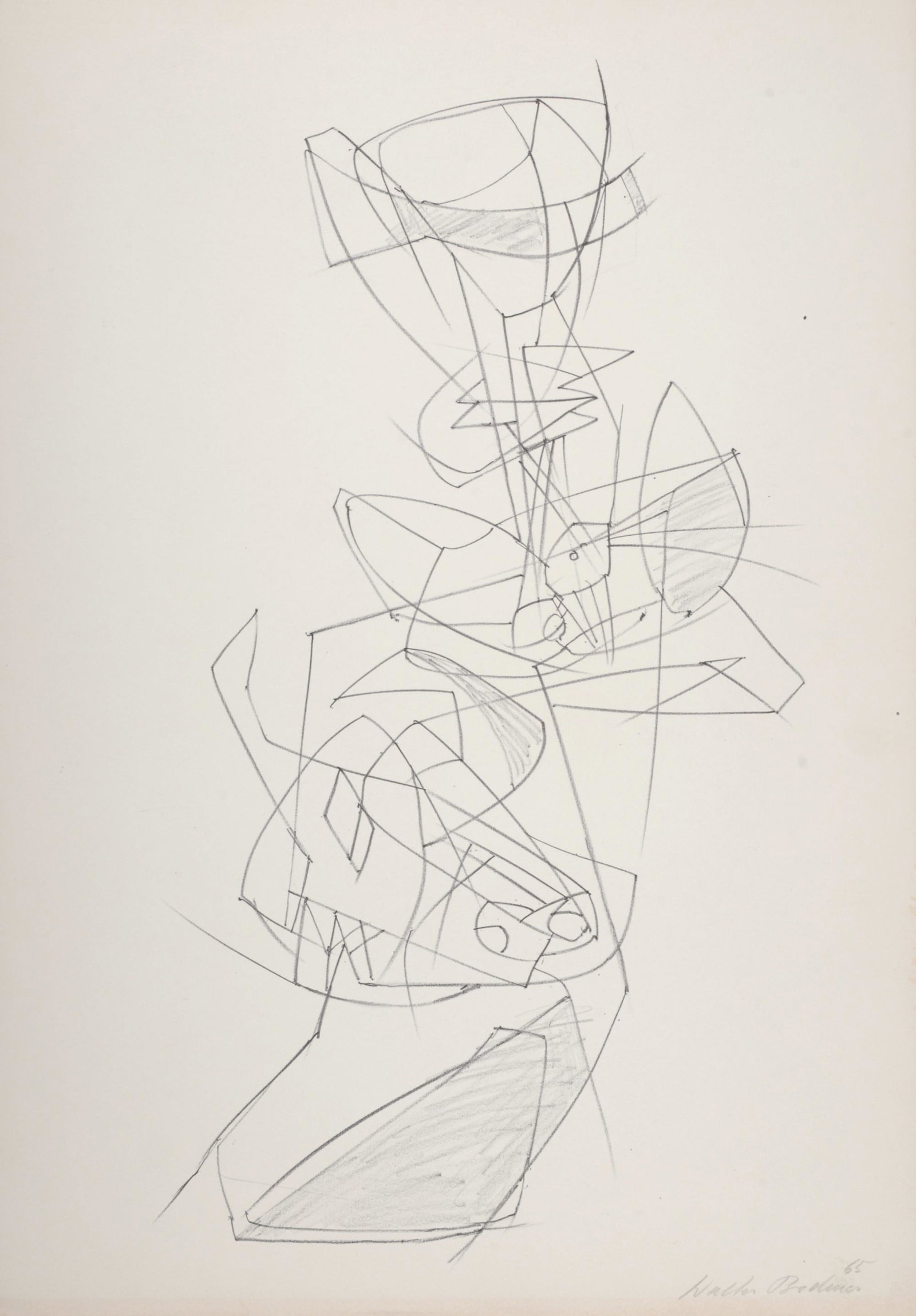 Walter Bodmer - Composition, 1965 Hand-signed (1 of 5)