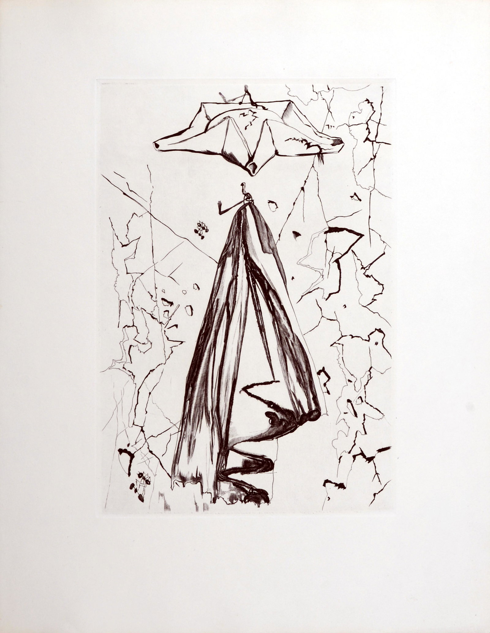 Salvador Dali - Le Tricorne, 1958: Original woodcut print on Van Gelder Zonen wove paper. Referenced in Michler & Lopsinger #1018 to #1037. Edition: 260. Dimensions: + Size of the sheet: 32 x 25 cm / 12,6 x 9,8 in. + Size of the image: