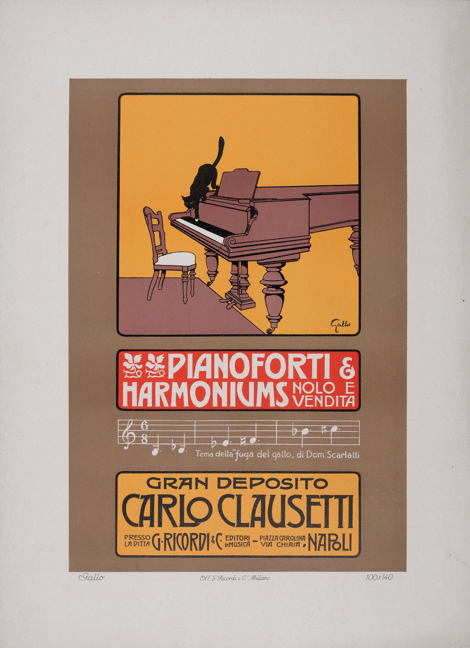 Gallo - Small poster : Carlo Clausetti 1914 (1 of 2)