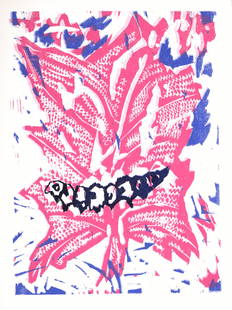 Bernard Lorjou - La Chenille, 1965: Woodcut print on Auvergne Richard de Bas paper. Edition of 200. Dimensions: + Size of the sheet: 38,5 x 28,3 cm / 15,1 x 11,1 in. + Size of the image: 35 x 25 cm / 13,7 x 9,8 in. Issued from the portf