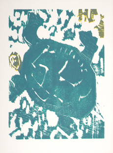 Bernard Lorjou - La Tortue, 1965: Woodcut print on Auvergne Richard de Bas paper. Edition of 200. Dimensions: + Size of the sheet: 38,5 x 28,3 cm / 15,1 x 11,1 in. + Size of the image: 35 x 25 cm / 13,7 x 9,8 in. Issued from the portf