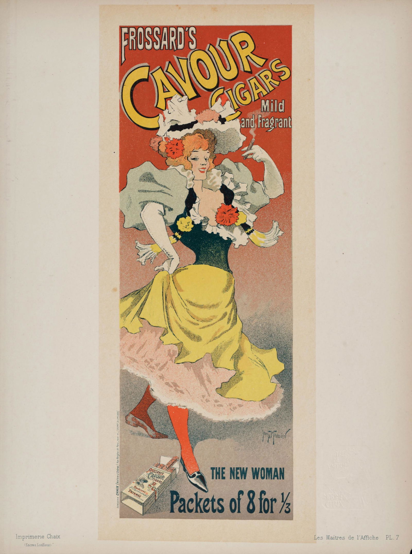 Meunier - Maitres Affiche : Cavour Cigars, 1895