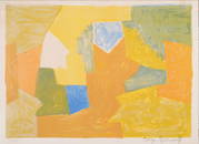 Serge Poliakoff : Composition jaune, orange et verte. 1957. hand signed