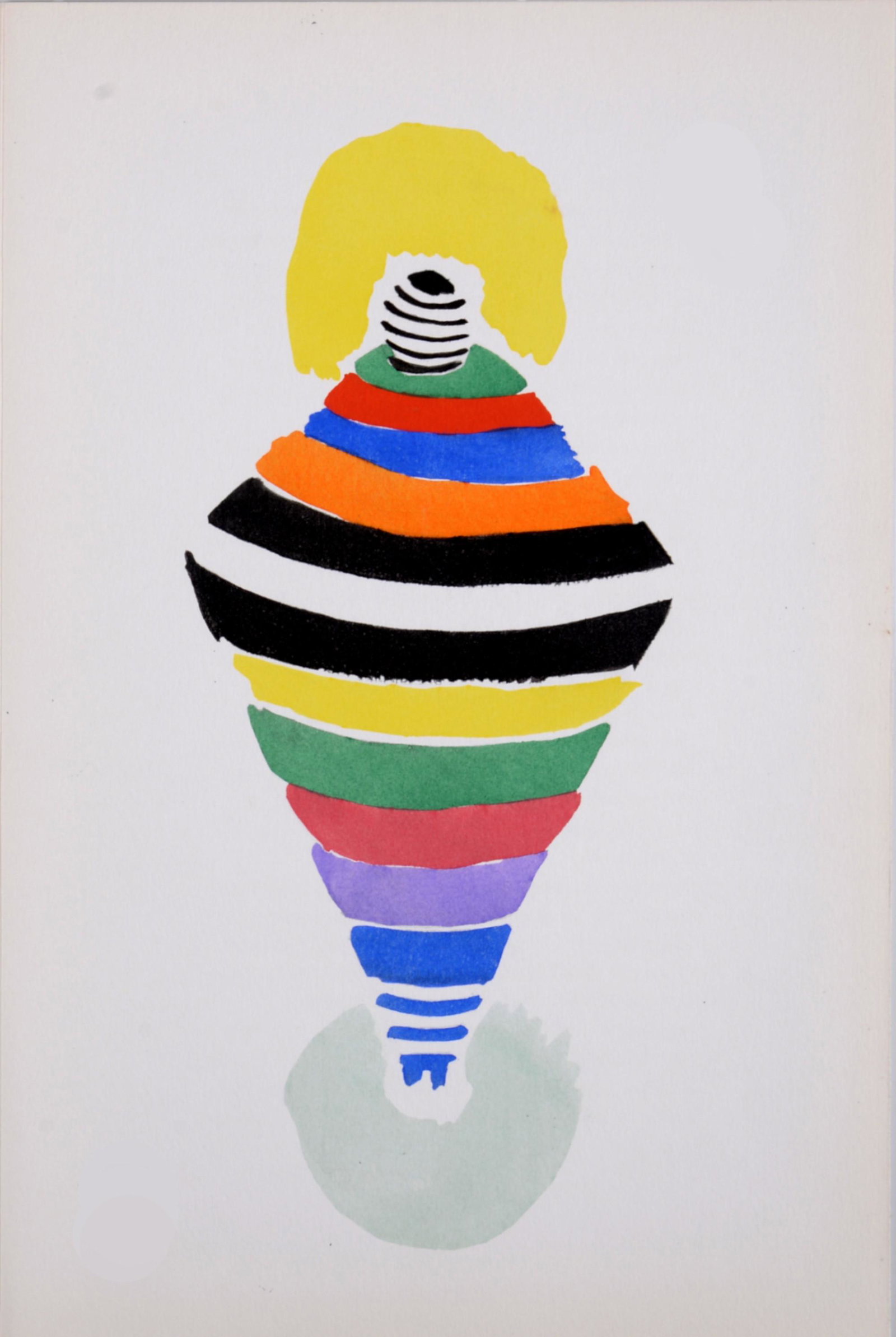 Sonia Delaunay (After) - Costumes (E), 1969: Pochoir print (Jacomet process) on Velin Aussedat. One of the 500 copies printed on Velin Aussedat, out of a total edition of 650. Dimensions: + Size of the sheet: 28,5 x 19,5 cm / 11,2 x 7,6 in. Issu