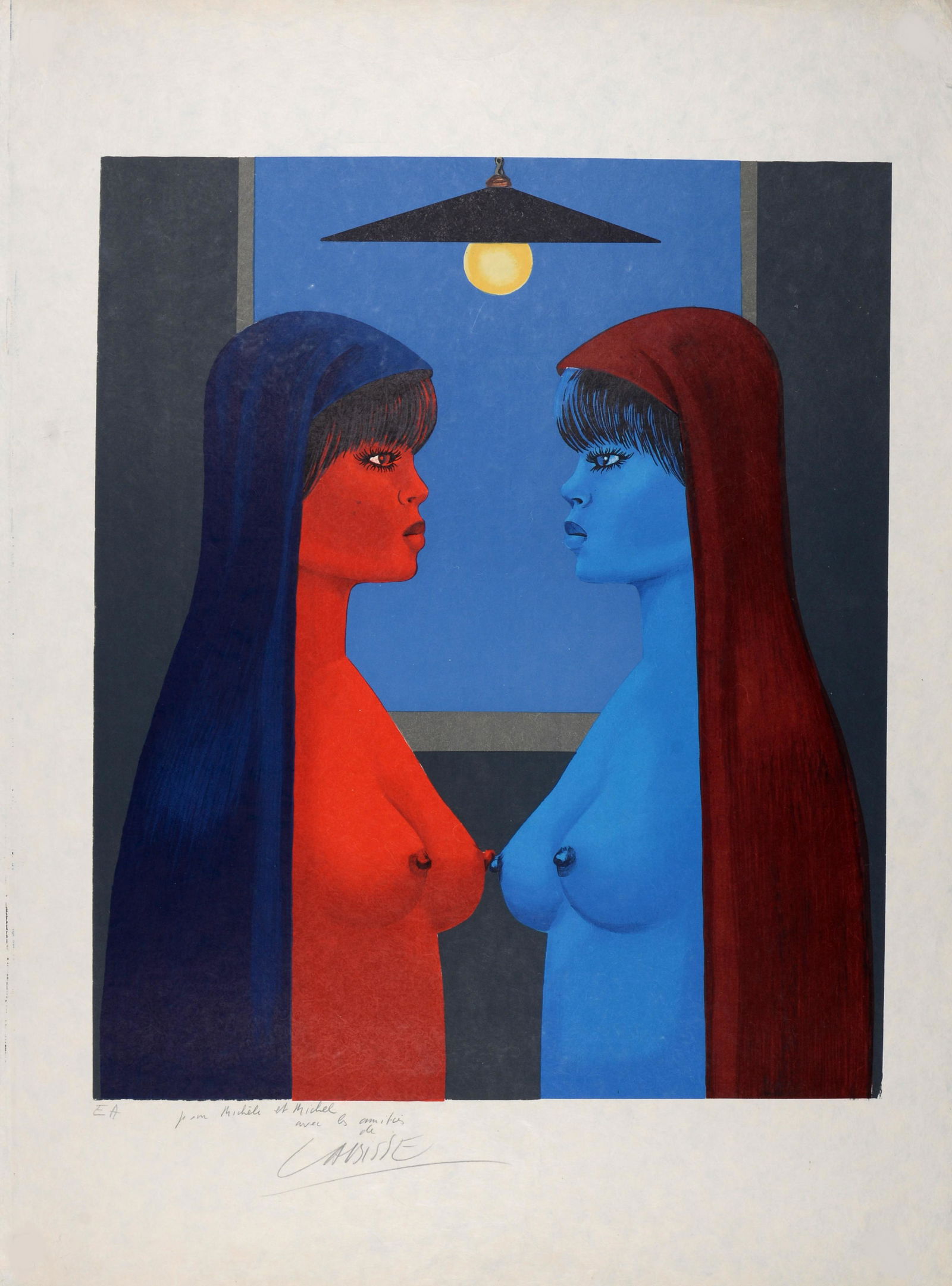 Felix Labisse - Deux nues, c. 1973 - Hand-signed! (1 of 6)