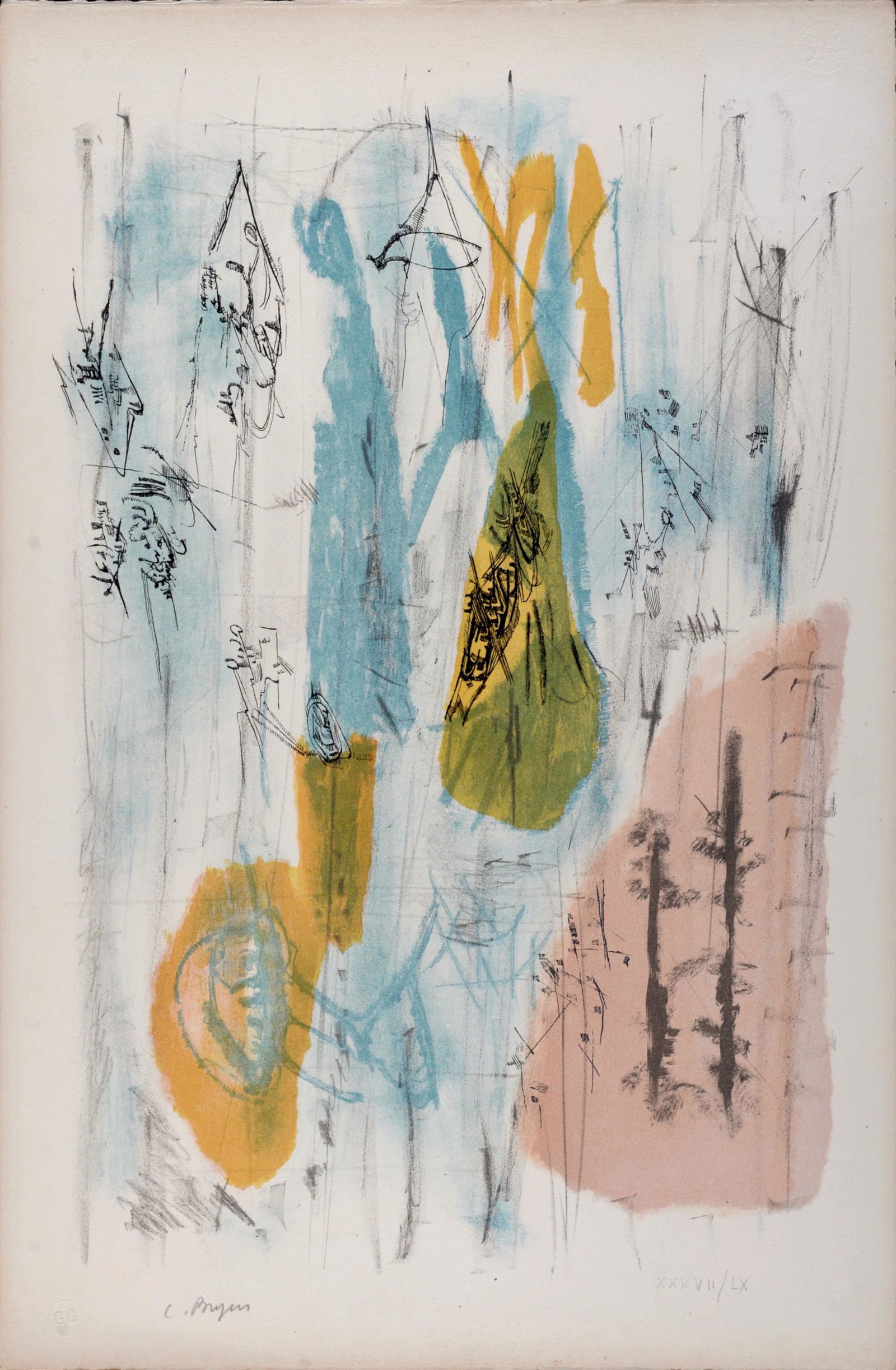 Bryen - Structure imaginaire, 1951 - Hand-signed (1 of 6)