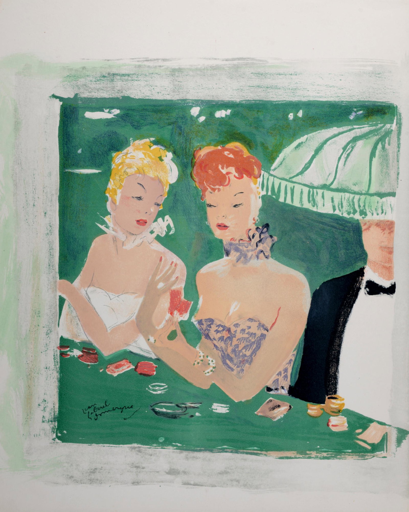 J.G. Domergue - Deux femmes au casino, 1956 (1 of 6)