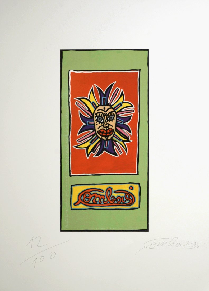 Robert Combas - Visage, 1995 - Hand-signed!: Robert Combas (1957) Visage, 1995 Original Offset lithograph on glazed paper. Hand-signed lower margin. Numbered 12/100, from the deluxe edition. Dimensions: + Size of the sheet: 65 x 48 cm / 25,5 x 1