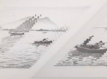 Albert Marquet - Le port de Naples, c. 1925: Lithograph on China paper. Plate-signed lower left. With La Galerie des Peintres-Graveurs blind stamp Ref : Verney-Lemaresquier 60 Dimensions : Size of the sheet : 27,5 x 36,5 cm / 10,8 x 14,3 in. Siz