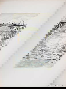 Albert Marquet - Le Pont des Arts, 1950: Lithograph in colors on Arches paper. Dimensions: + Size of the sheet: 38 x 28 cm / 14.8 x 11 in + Size of the image: 24.5 x 16.5 cm / 9.6 x 6.5 in Size edition : 150. Published by Galerie Charpentier