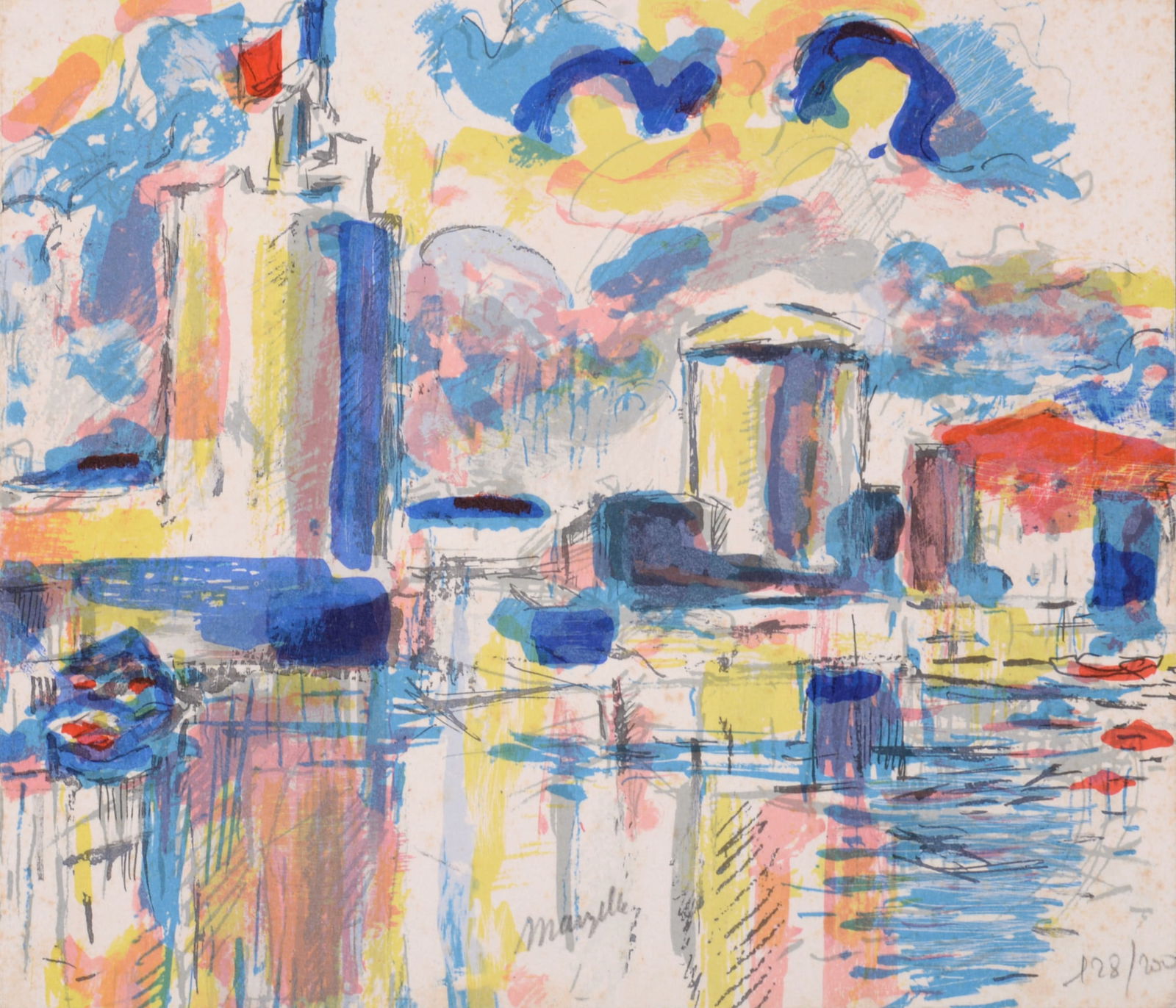 Jean Marzelle - La Rochelle, 1979 - Hand-signed!: Original lithograph on wove paper. Hand-signed lower margin. Numbered 22/200 on the bottom right corner. Dimensions: + Size of the sheet: 17 x 20 cm / 6,6 x 7,8 in. Published on the occasion of April-