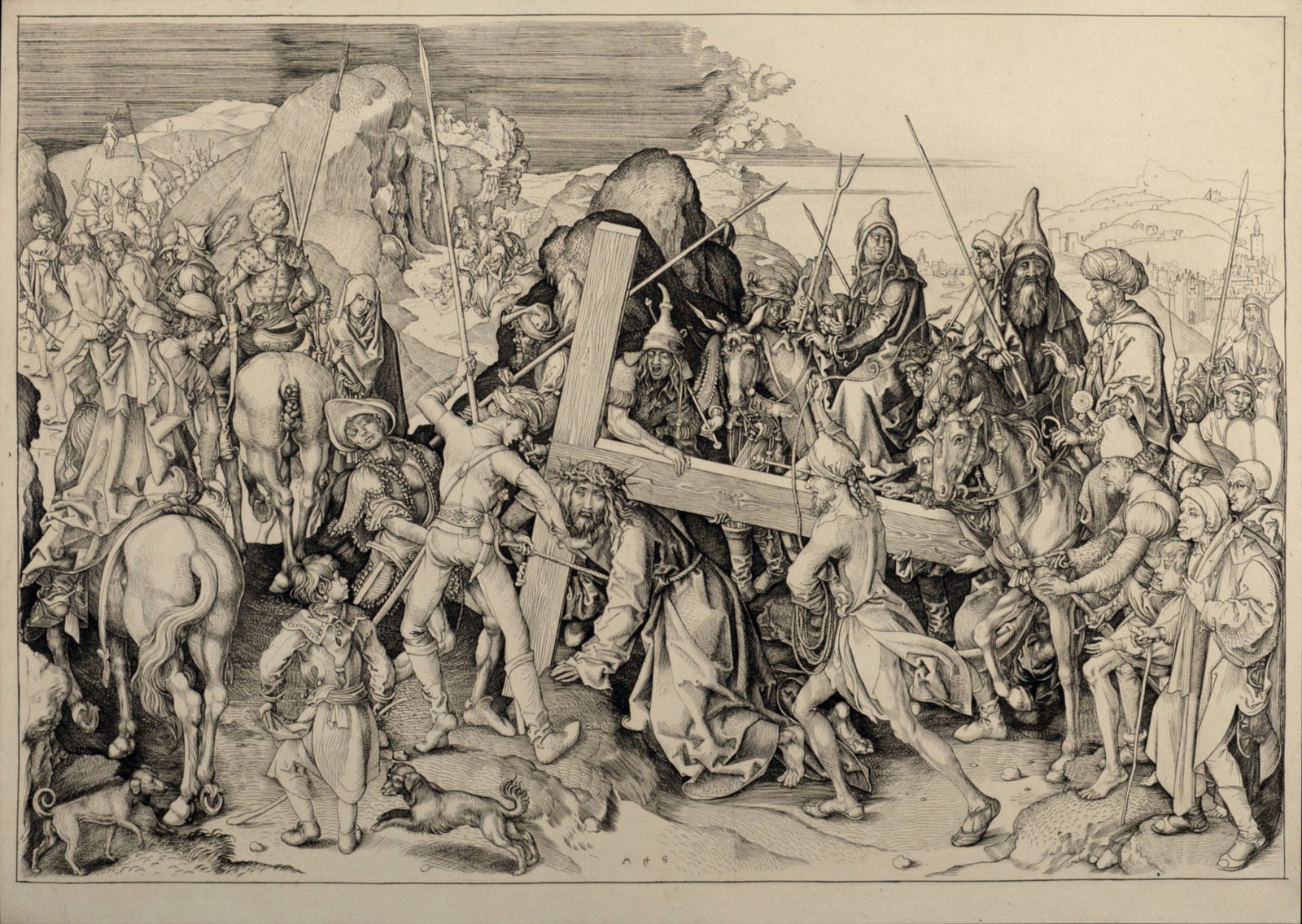Martin Schongauer (After) - Le portement de croix, c. 1870 (1 of 5)