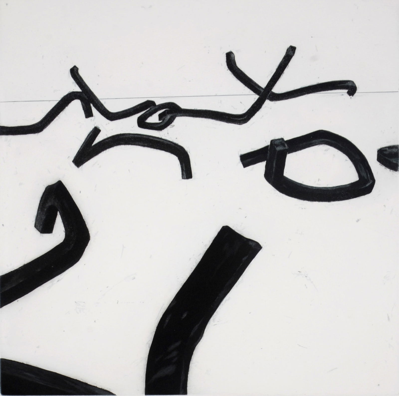 Bernar Venet - Lignes Indeterminees #I, c. 1990 - Hand-signed!: Bernar Venet (1941)Lignes Indeterminees, c. 1990 Original etching (Eau-forte & Aquatint) on Velin d'Arches paper. Very scarce!Numbered 81/90 on the bottom left corner.Hand-signed lower right margin.Ar