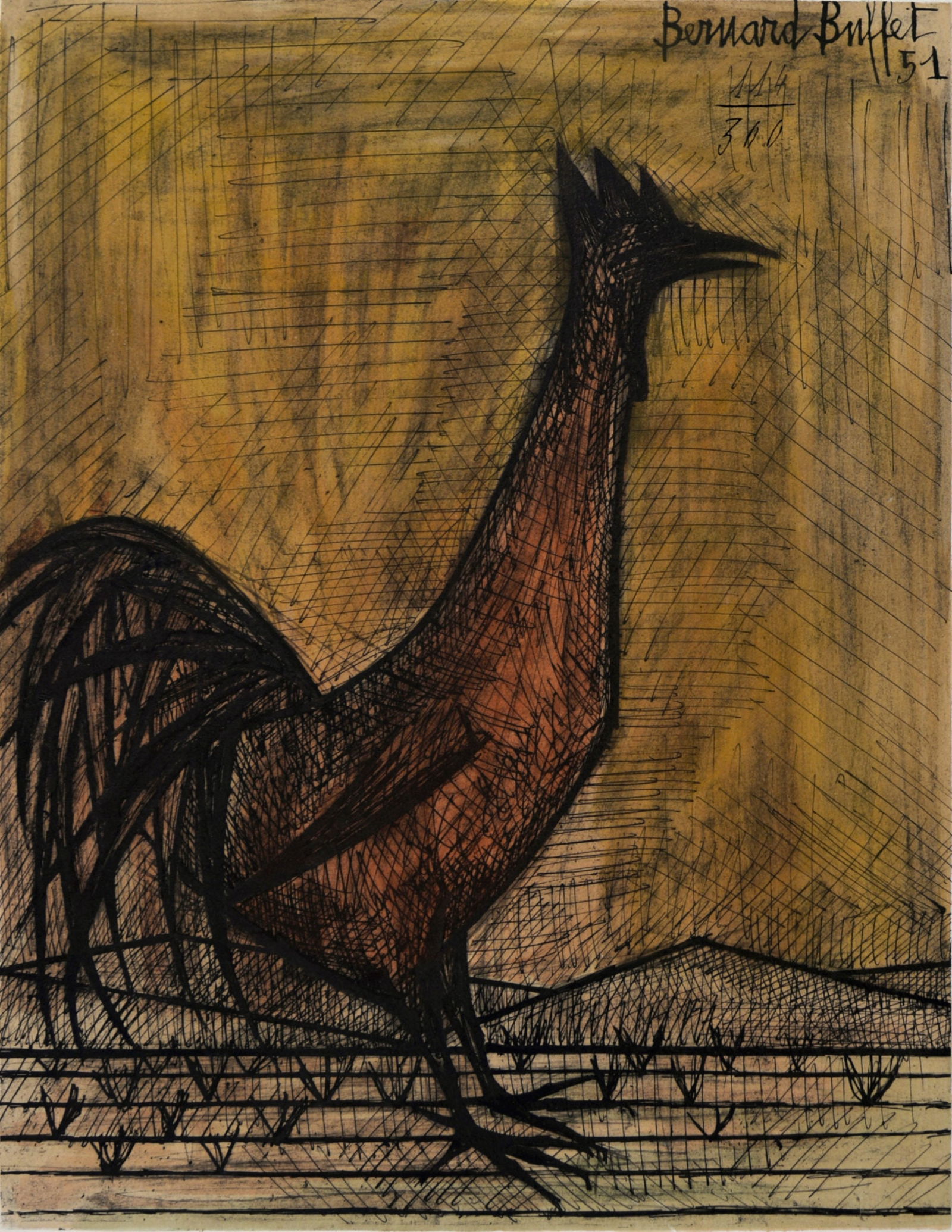 Bernard Buffet - Coq, 1960 - Hand-numbered! (1 of 7)