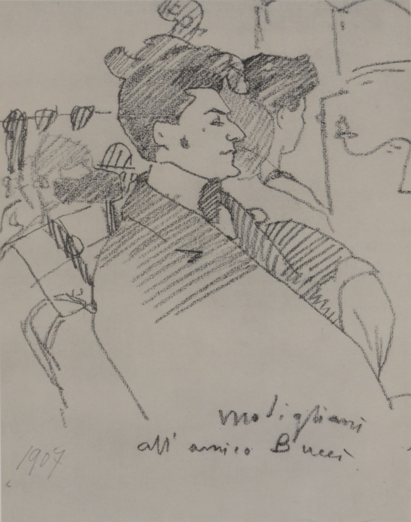 Modigliani (After) - Le portrait de Mario Buggelli, 1959 (1 of 2)