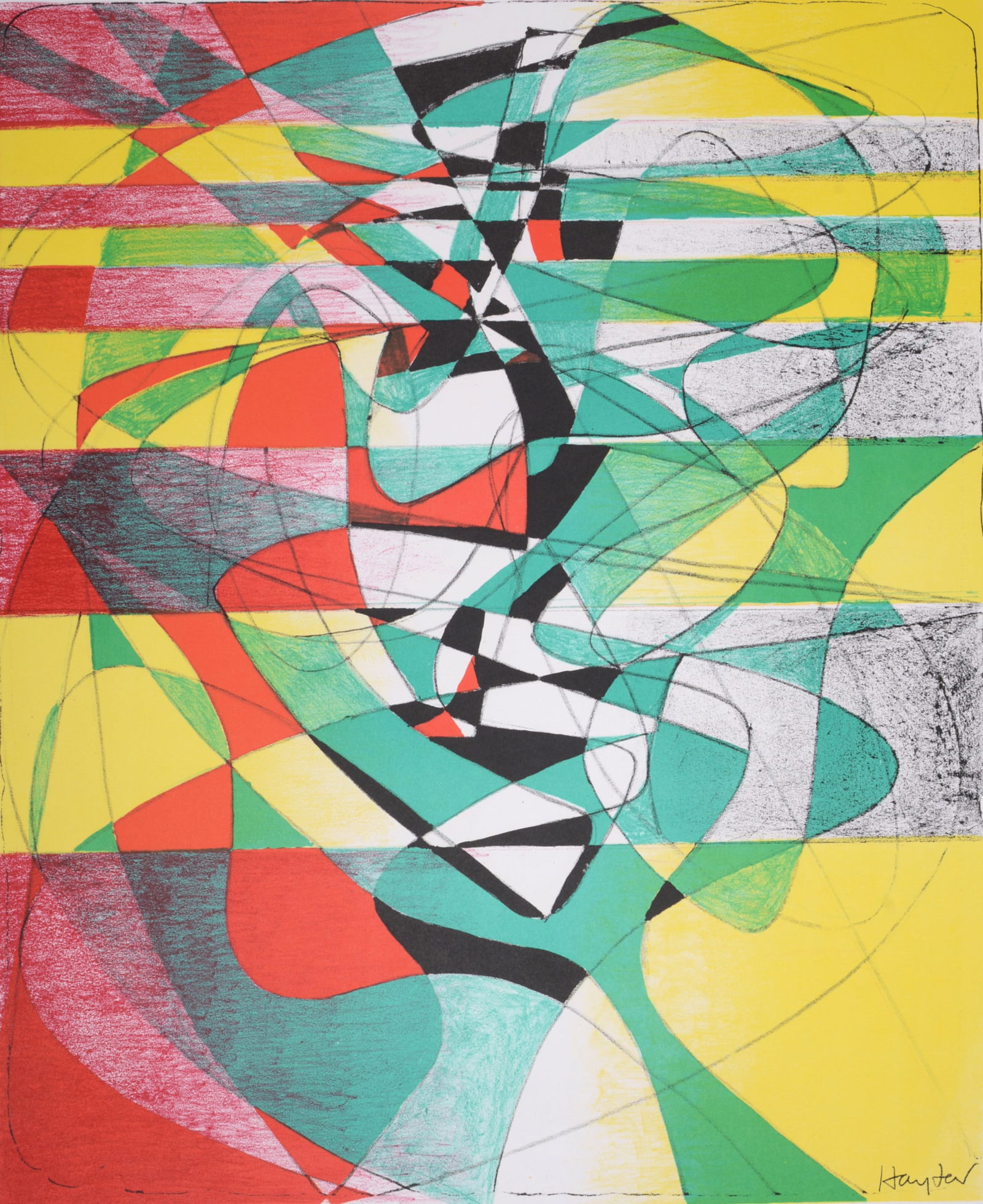 Stanley William Hayter - The Museum of Fine Arts, Houston, c. 1977: Stanley William Hayter (1901-1988)The Museum of Fine Arts, Houston, c. 1977 Lithographic poster on paper.Signed on the plate lower right margin.Mourlot's ink stamp on the back.Dimensions:+ Size of the