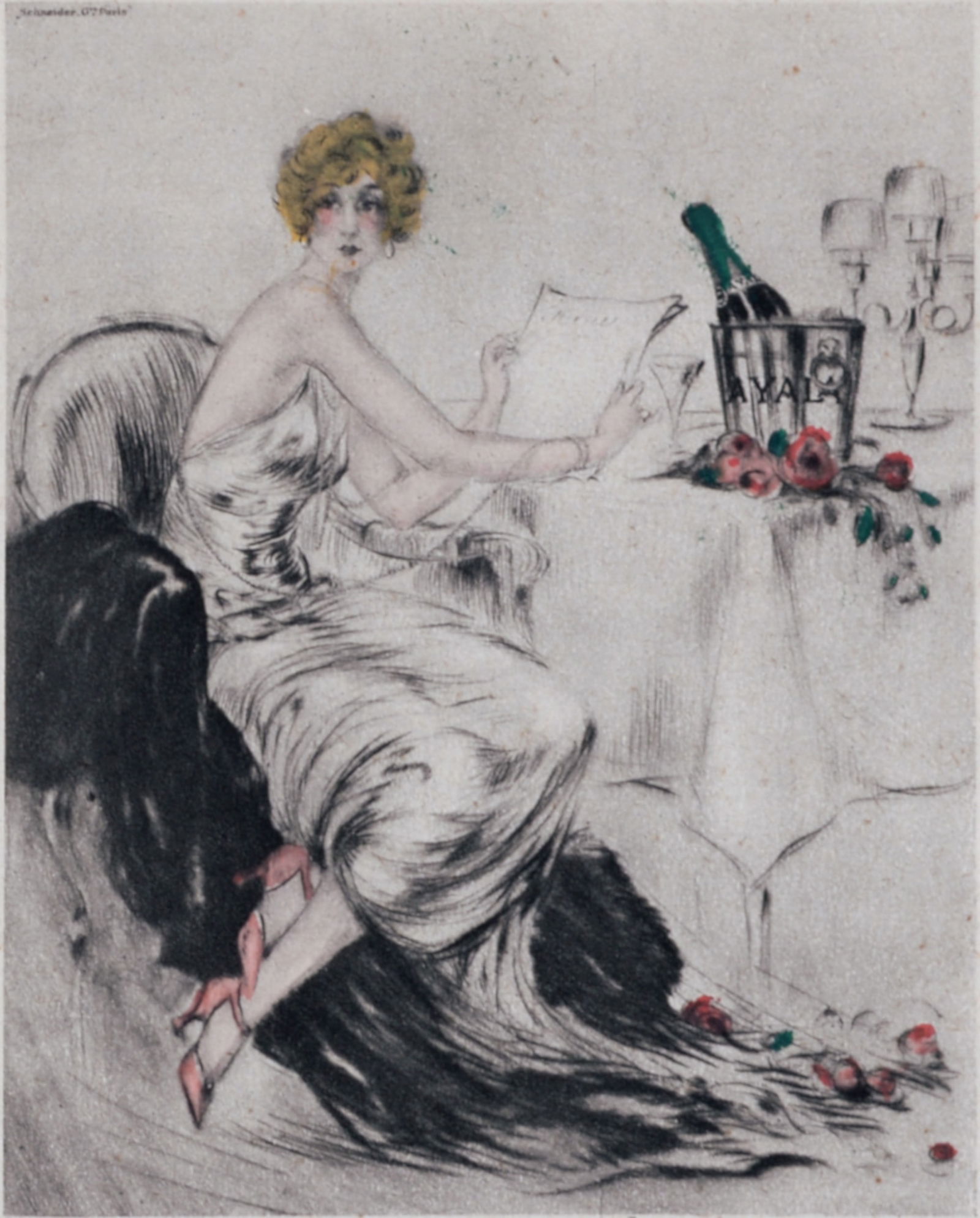 Louis Icart - Banquet avec le Champagne Ayala, c. 1926 (1 of 6)