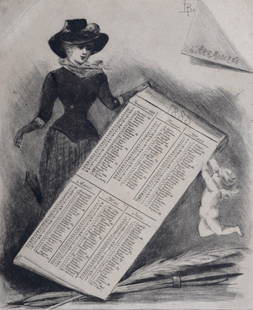 Henri Boutet - L'Art Moderne, 1883: Henri Boutet (1851-1919) L'Art Moderne, 1883 Lithograph on Verge paper. Signed on the plate upper right margin, with Henri Boutet's monogram. Dimensions: +Size of the sheet: 23 x 18 cm / 9 x 7 in.