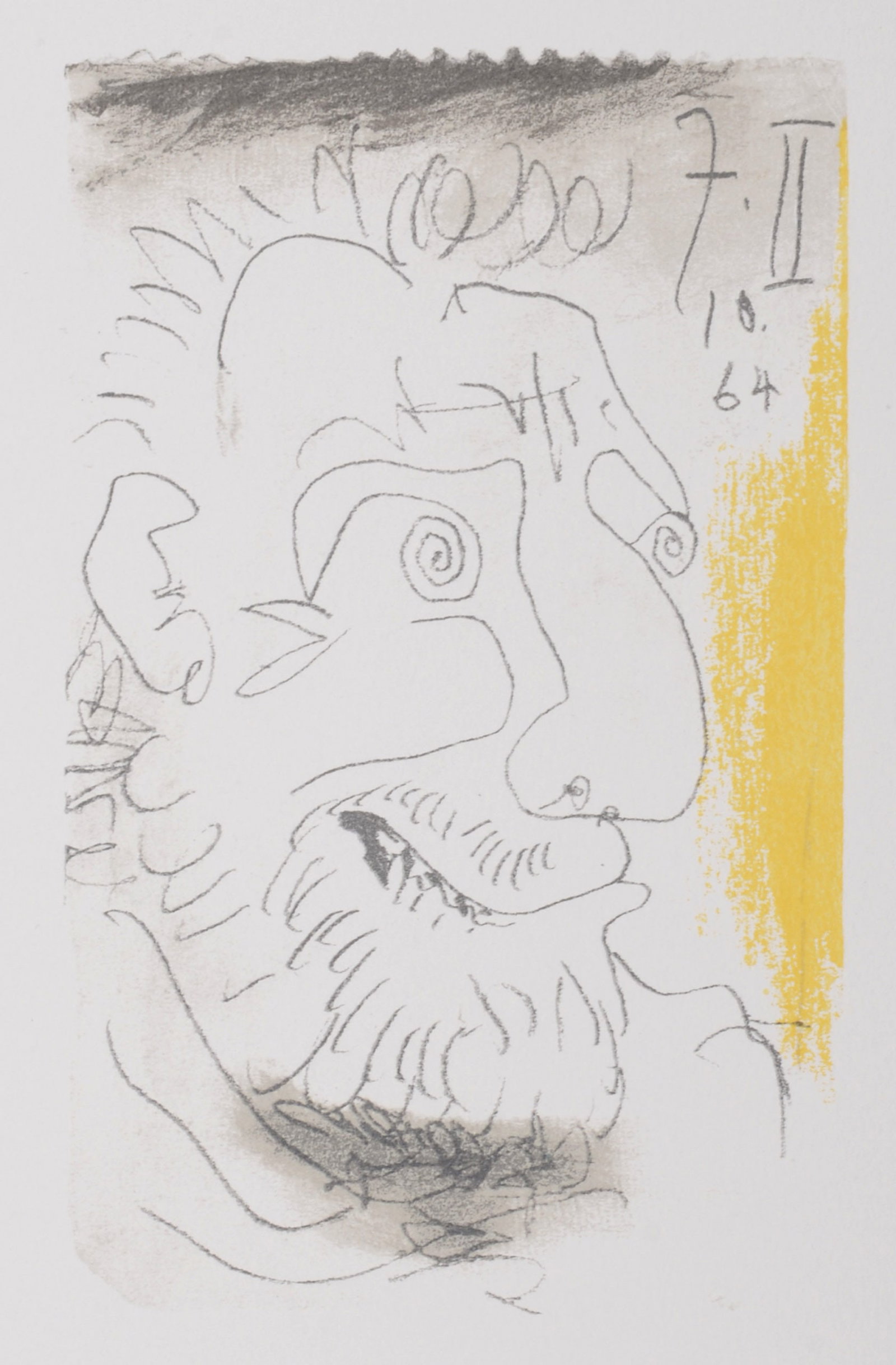 Pablo Picasso (After) - Le Gout du Bonheur (B), 1970: Pablo Picasso (After) Le Gout du Bonheur, 1970 Lithograph on Velin d'Arches paper, after 1964 Pablo Picasso's drawing. Dated on the plate top right. Arches' watermark lower margin. Dimensions: + Size 