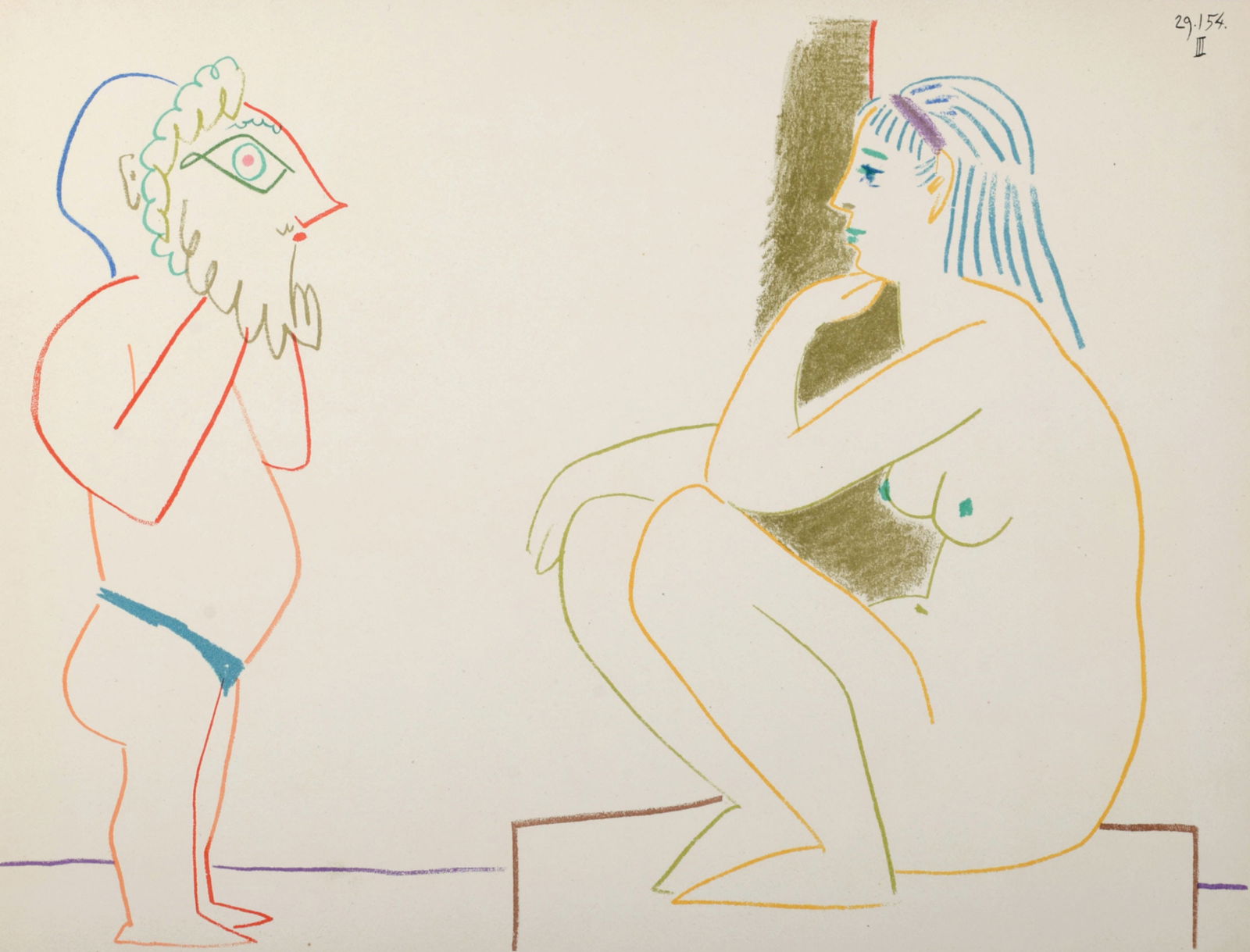 Pablo Picasso - Masked & Model, 1954 (1 of 5)