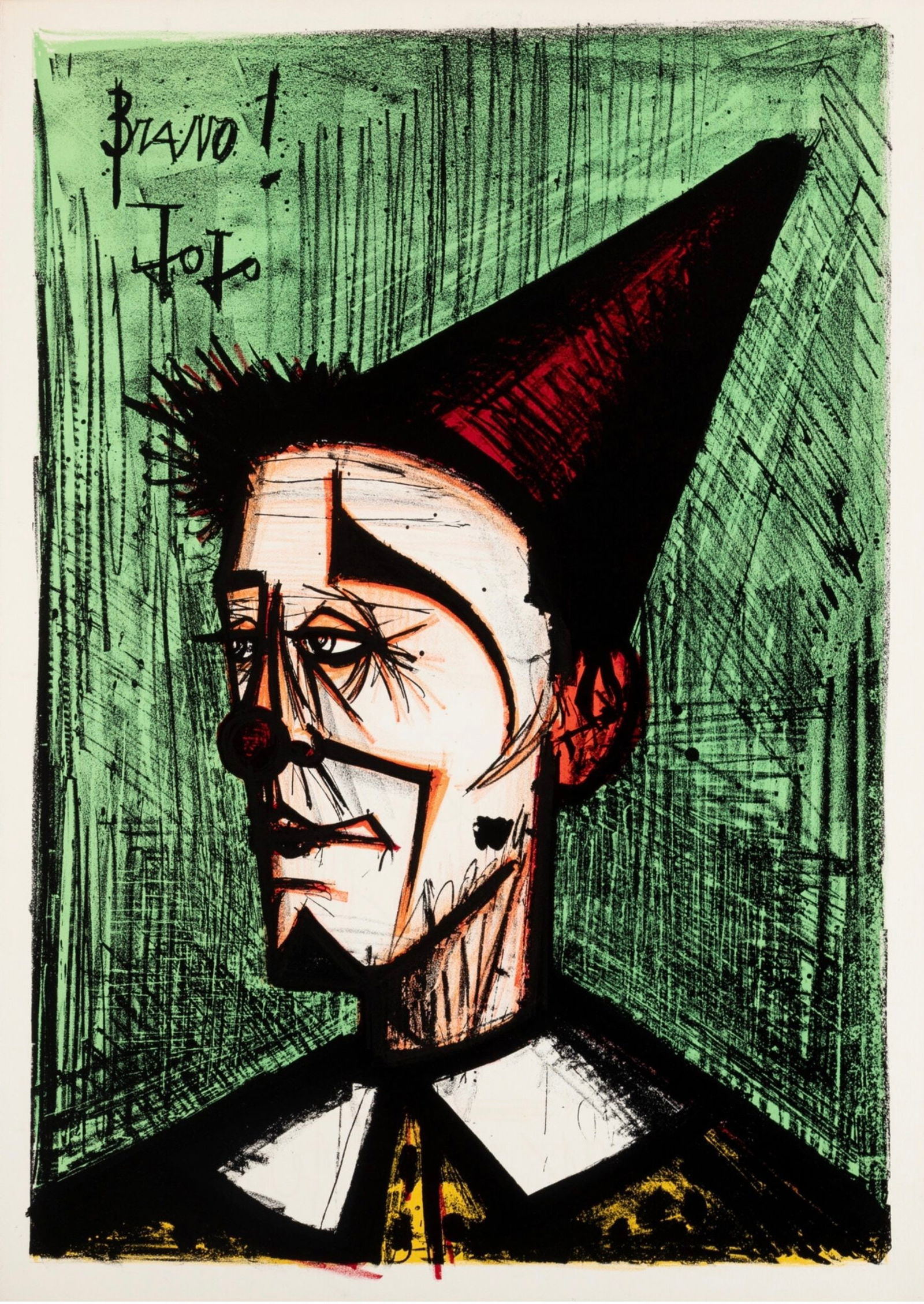 Bernard Buffet - Bravo Jojo, 1968: Bernard Buffet (1928-1999)Bravo Jojo, 1968Lithograph on Velin d'Arches paper.Titled on the plate upper left margin.Unsigned.Dimensions:+ Size of the sheet: 72 x 51 cm / 28.3 x 20 in.+ Size of the imag