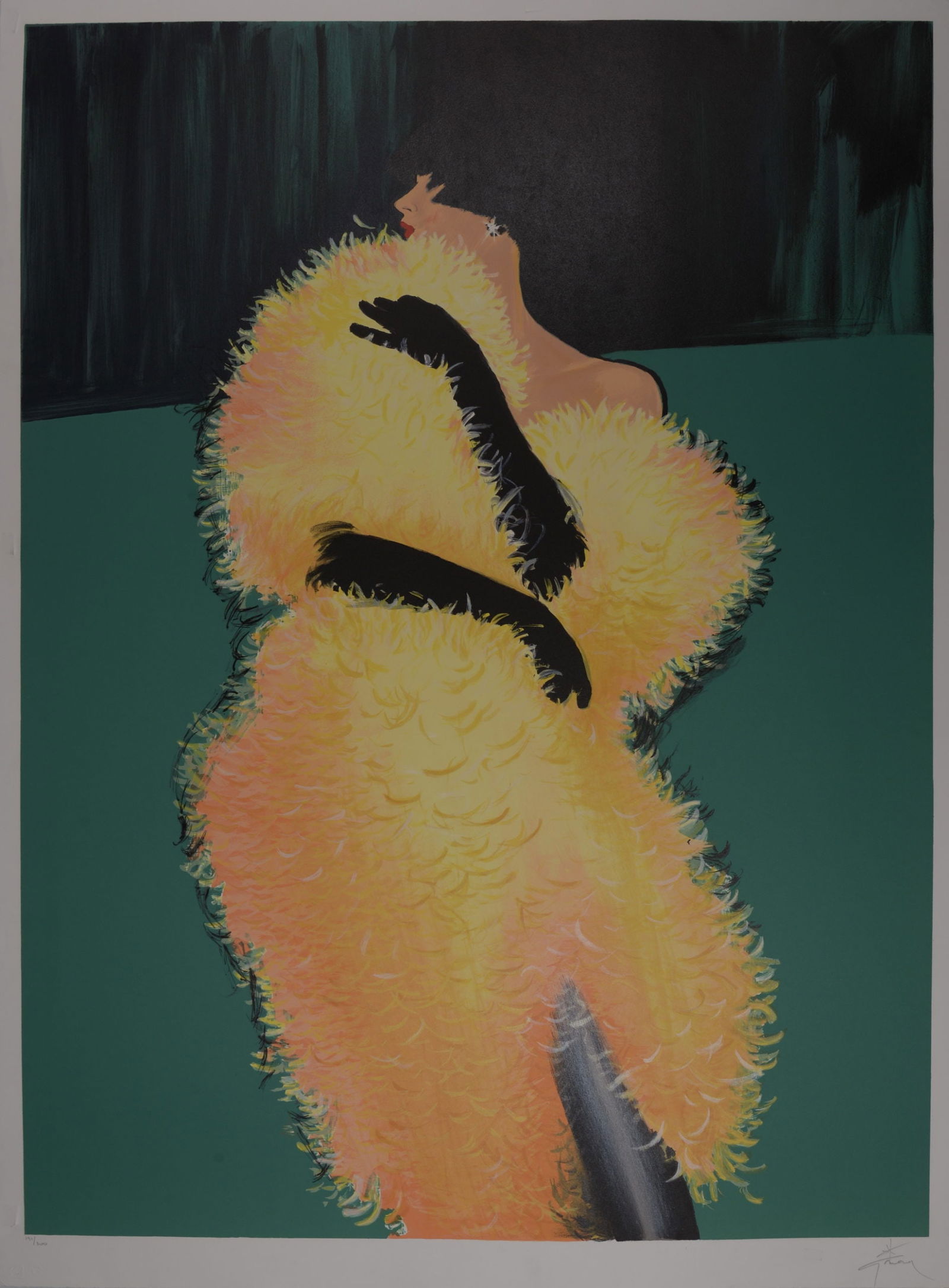 Rene Gruau - La femme en jaune, 1990 - Hand signed! (1 of 6)
