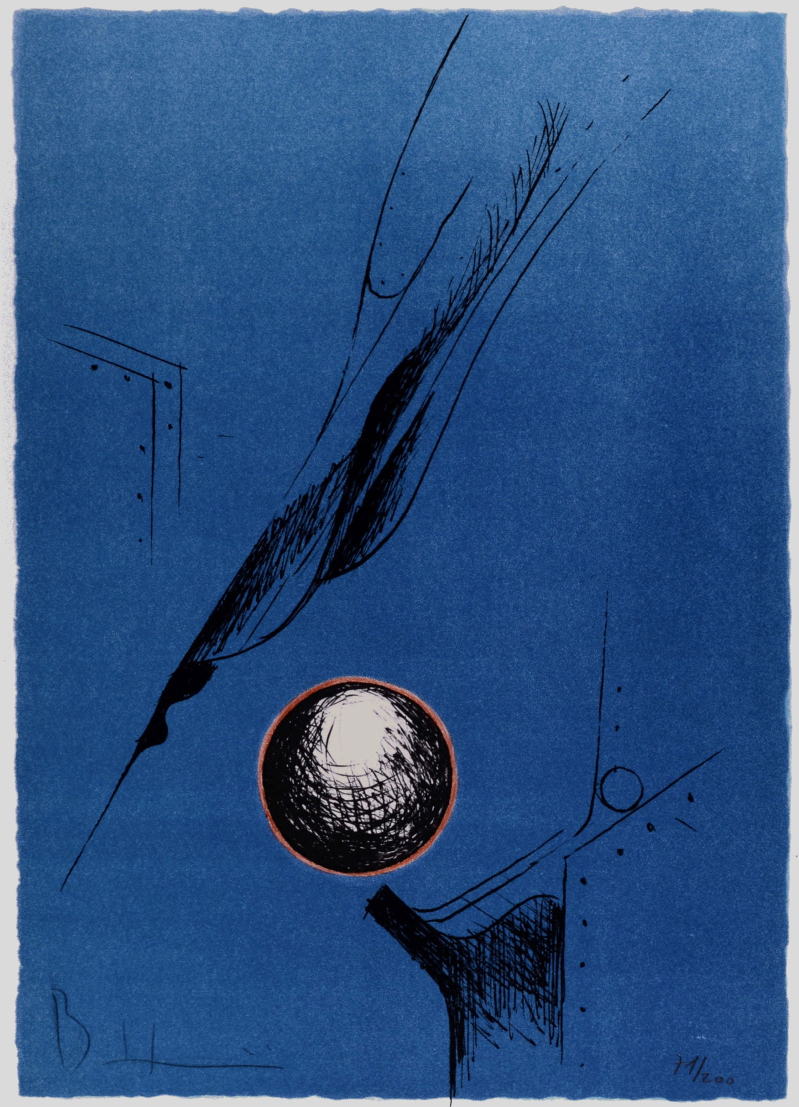 Bernhard Heiliger - La Sphere, 1979 - Hand-signed: Bernhard Heiliger (1915-1995)La Sphere, 1979Original Hand-signed lithograph on BFK Rives paper.Hand-signed in pencil on the lower left corner.Numbered 71/200 on the bottom right corner.Dimensions:+Siz