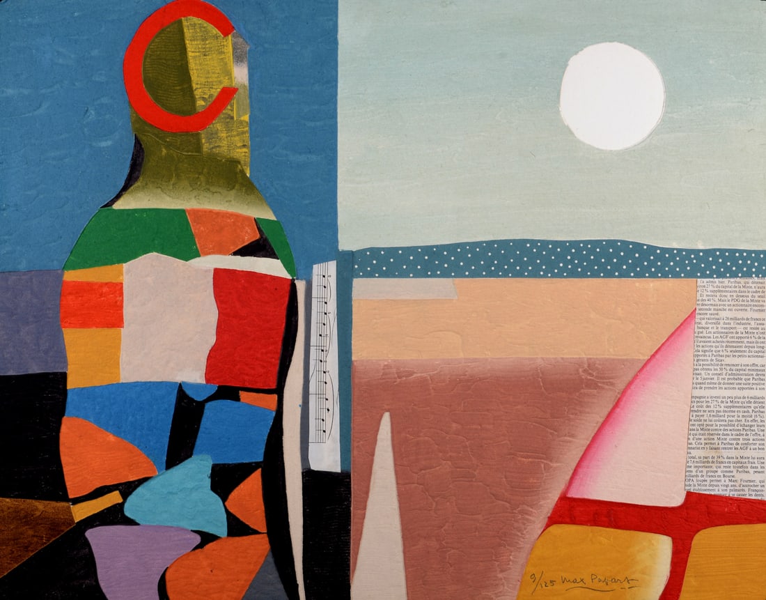 Max Papart : Dame multicolore, 1990 - Hand-signed (1 of 6)