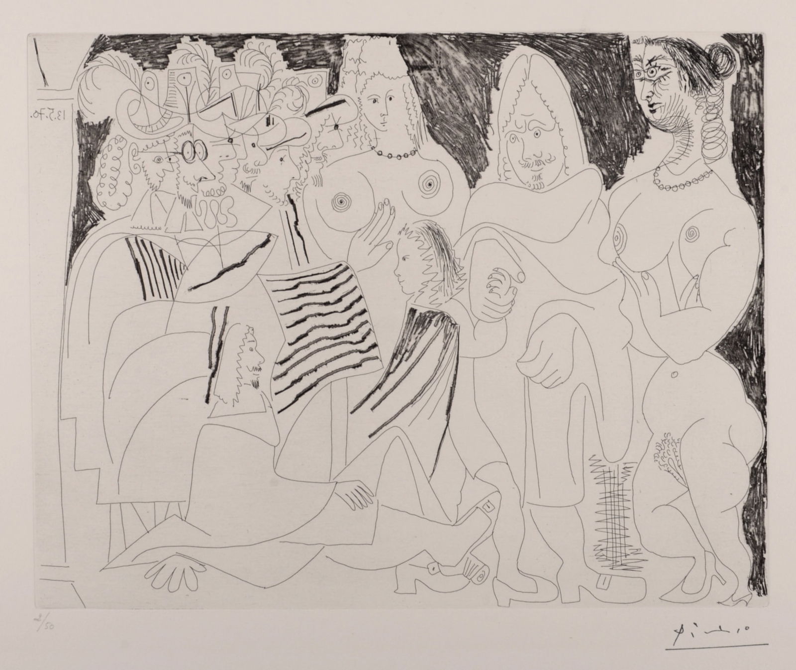Pablo Picasso - Apres l'examen, le pere remmene son fils, avec la benediction de l'Academie, 1970 (1 of 8)