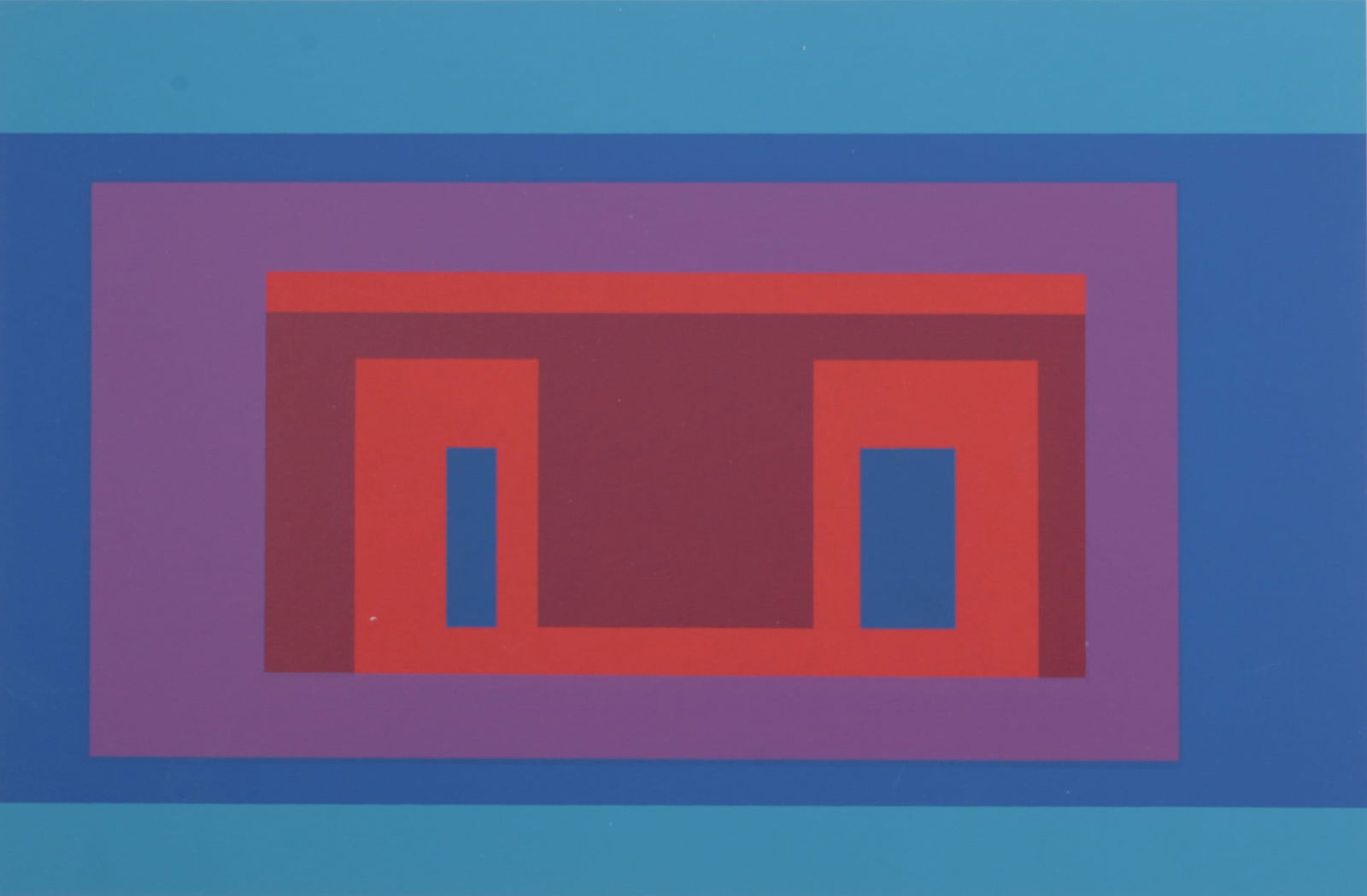 Joseph Albers (After) - 10 Variants (B), 1971: Josef Albers (After)10 Variants, 1971Silkscreen on wove paper.Printed on both sides.Dimensions:+ Size of the sheet: 24,5 x 30,5 cm / 9,6 x 12 in.+ Size of the image: 20,5 x 22,5 cm / 8 x 8,8 in.Issued