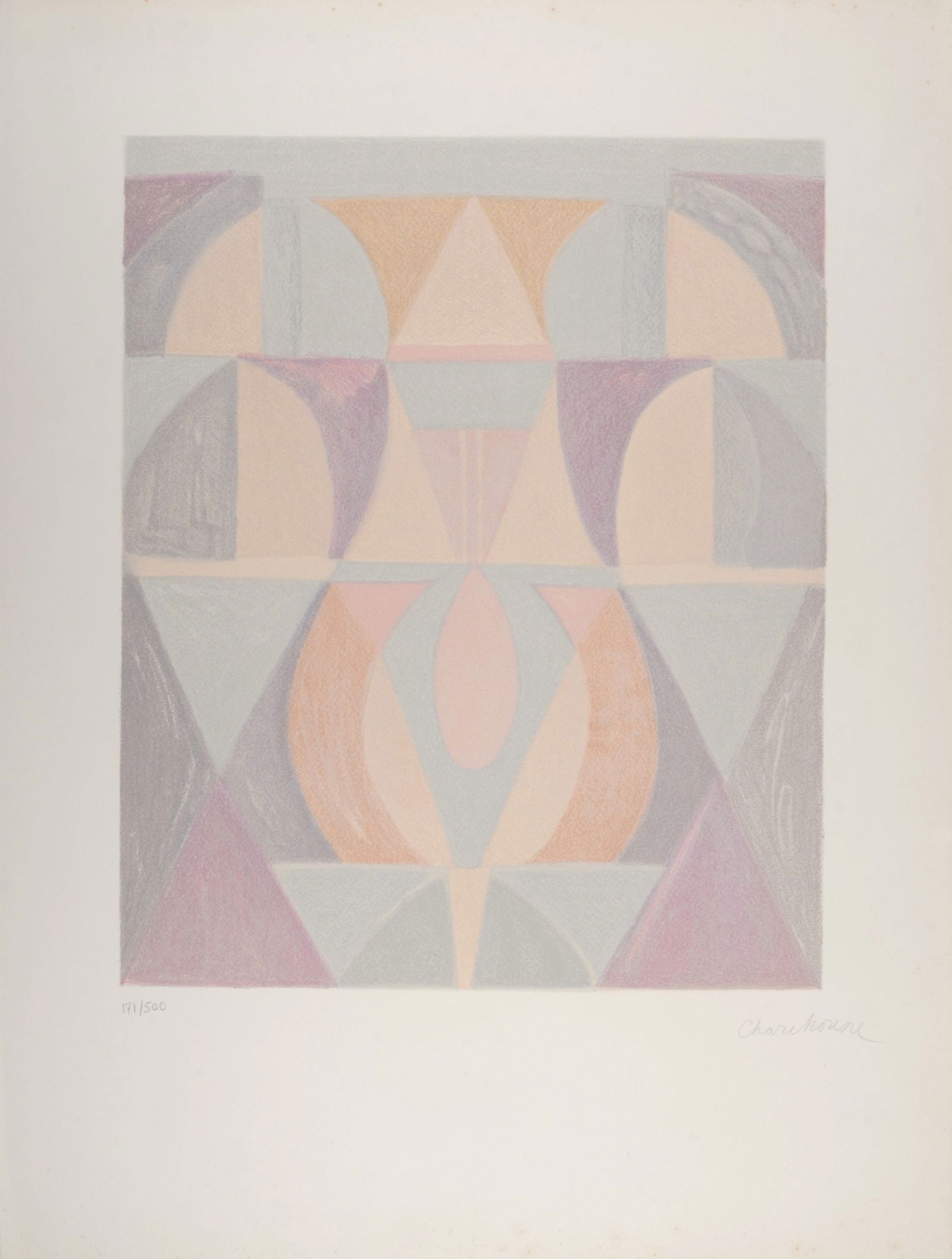 Serge Charchoune : Composition, 1971 - Hand-signed (1 of 8)