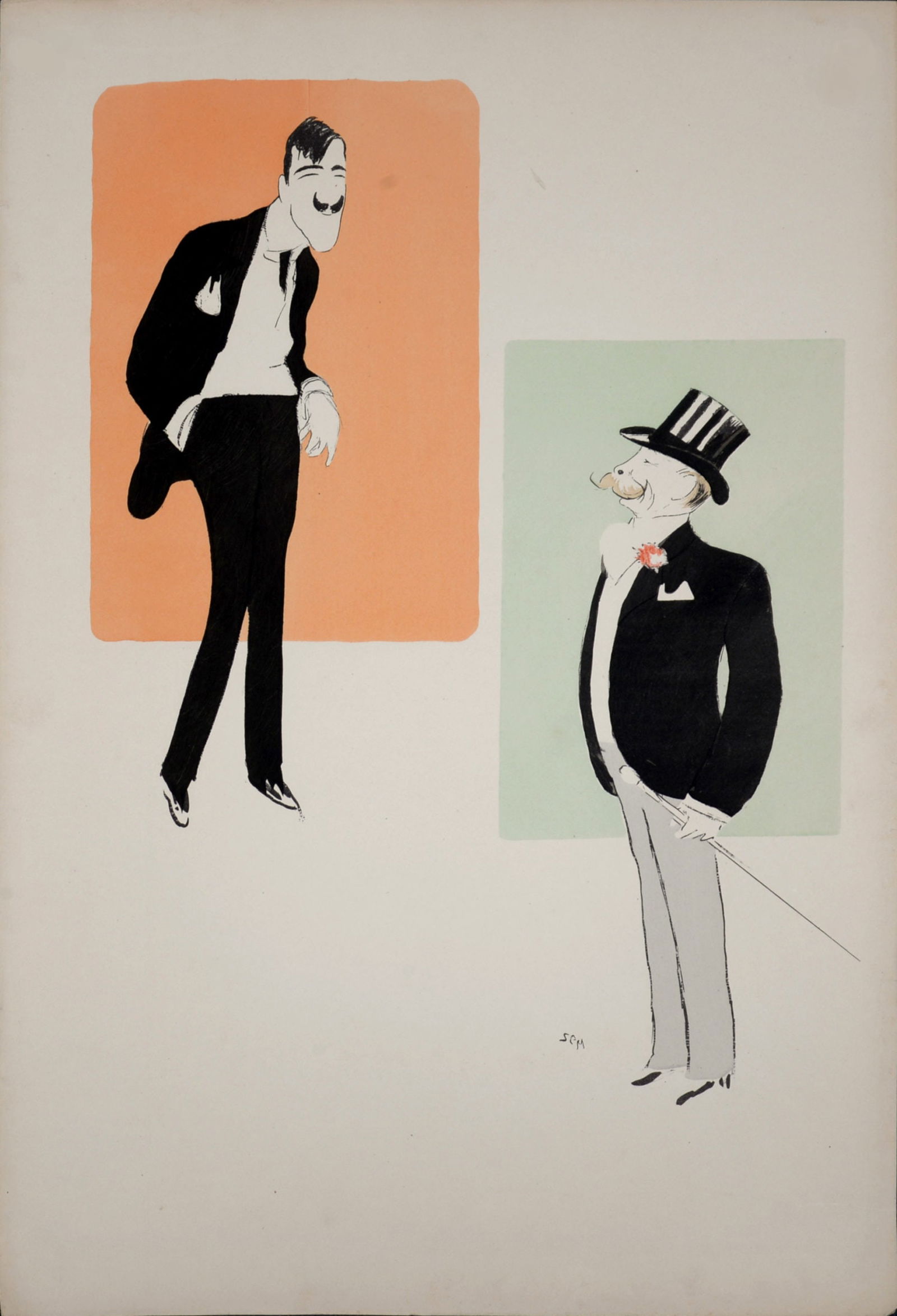 Georges Goursat, alias SEM - Leonetto Cappiello et Duc de Morny, 1901 (1 of 5)