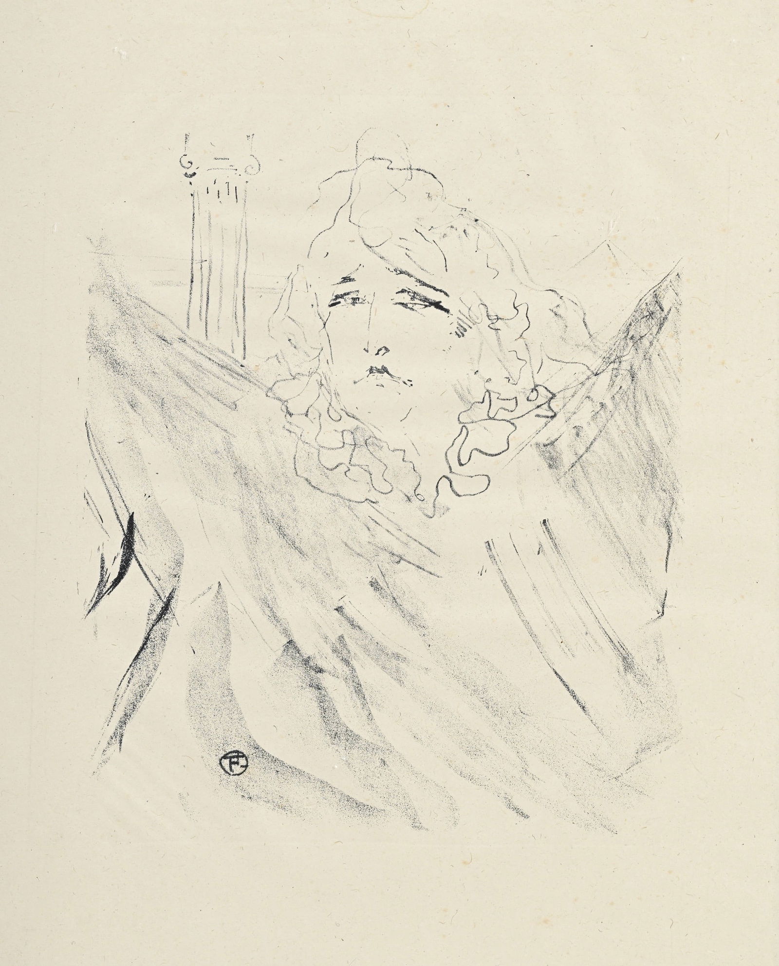 Henri De Toulouse : Lautrec - Portraits d’Acteurs et d’Actrices : Sarah Bernhardt dans: Henri De Toulouse-Lautrec (1864-1901)Portraits d’Acteurs et d’Actrices : Sarah Bernhardt dans Cleopatre, 1898Lithograph on Japan paper.Signed on the plate lower left margin, with Toulouse-Lautrec'