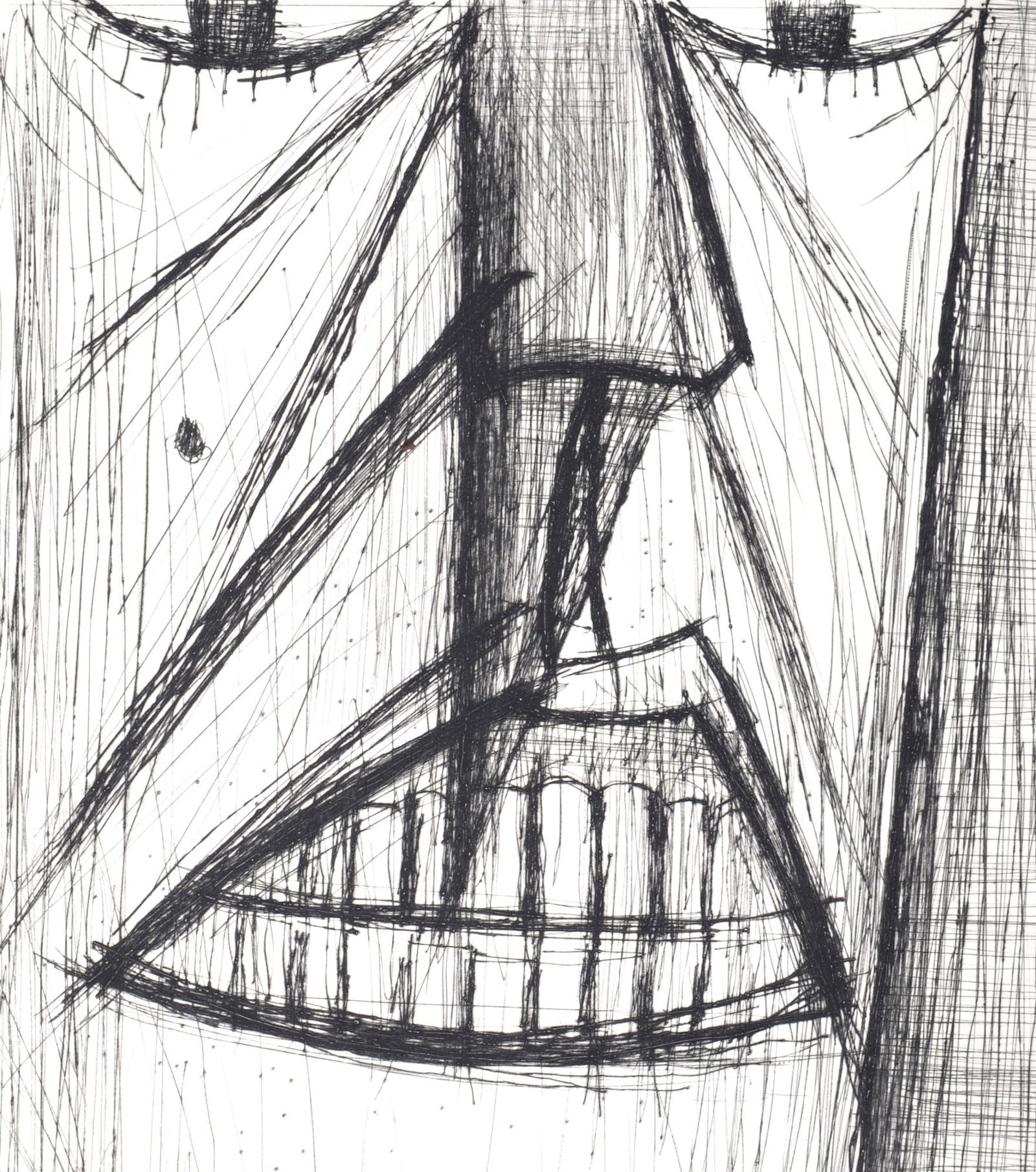 Bernard Buffet - Voyages fantastiques de Cyrano de Bergerac, 1958: Bernard Buffet (1928-1999)Voyages fantastiques de Cyrano de Bergerac, 1958 Original etching (drypoint) on Velin paper.Edition of 281.Dimensions:+ Size of the sheet: 40.7 x 32.5 cm / 16 x 12.8 in.From