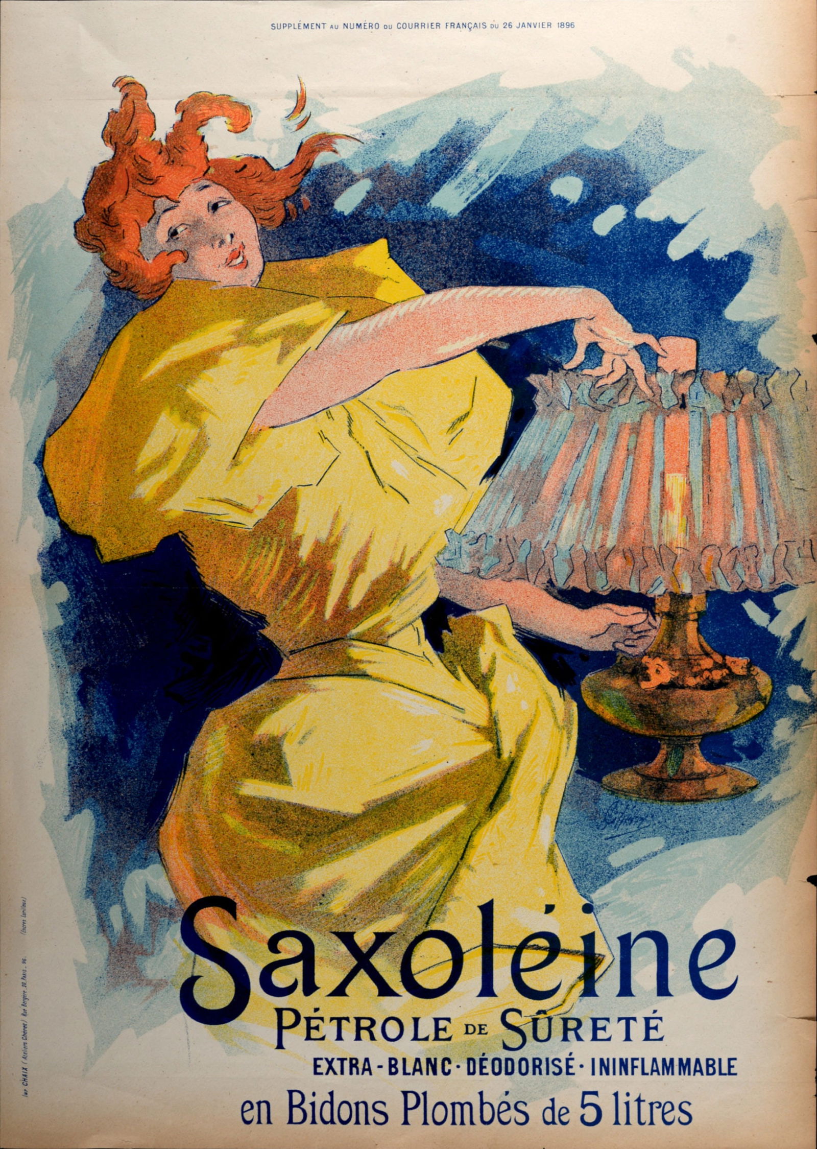Jules Cheret : Saxoleine, 1896 (Original large lithograph poster) (1 of 9)