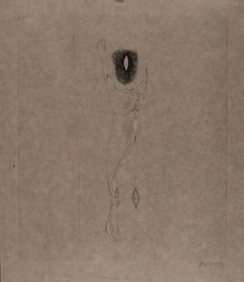 Hans Bellmer : Les Marionettes, 1969 - Hand-signed: Hans Bellmer (1902-1975)Les Marionettes, 1969Etching in colors with drypoint and aquatint, on thin brown Japan paper.Hand-signed in the lower right margin.Dimensions:+ Size of the sheet: 38 x 33,4 cm