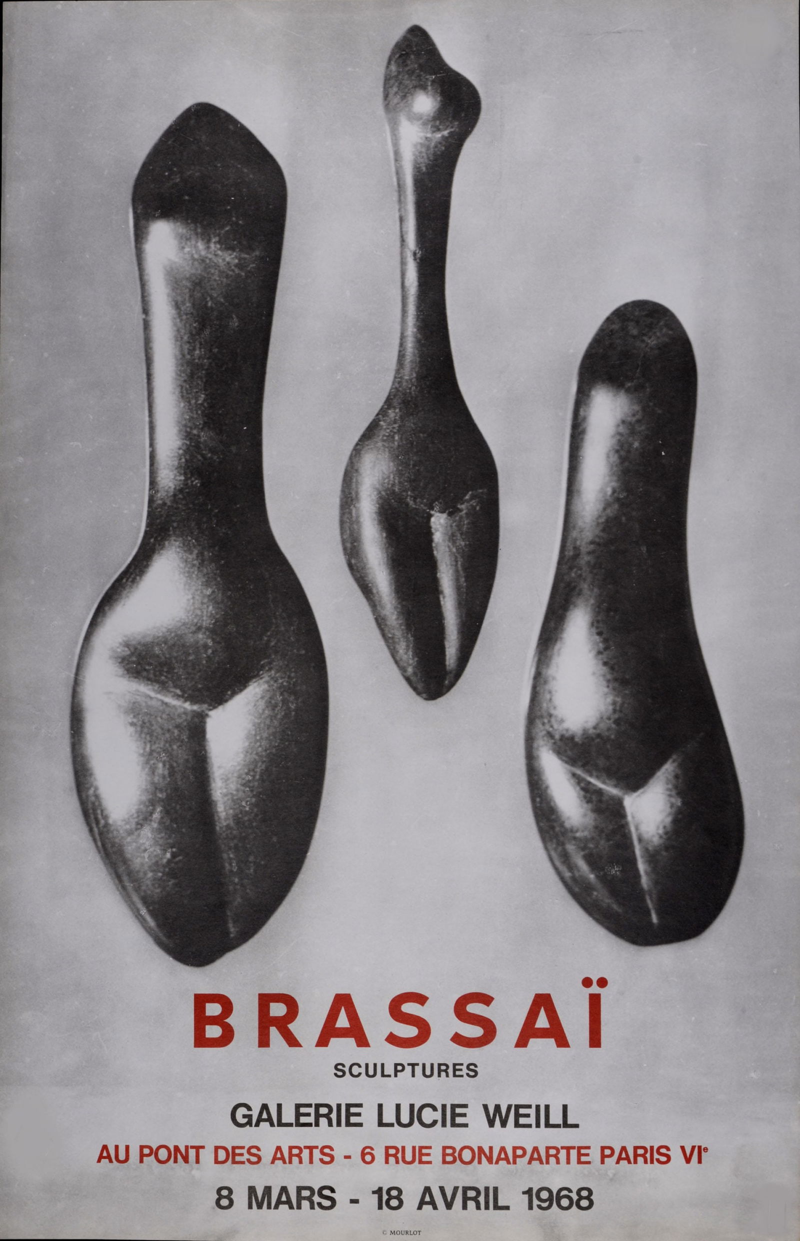 Brassai : Sculptures, 1968: Brassai (Guyla Halasz, dit 1899-1984)Sculptures, 1968Photo-lithograph poster for the exhibition of Brassai at the galerie Lucie WEILL March 8 - April 18, 1968Dimensions:+ Size of the sheet: 70 x 44,5