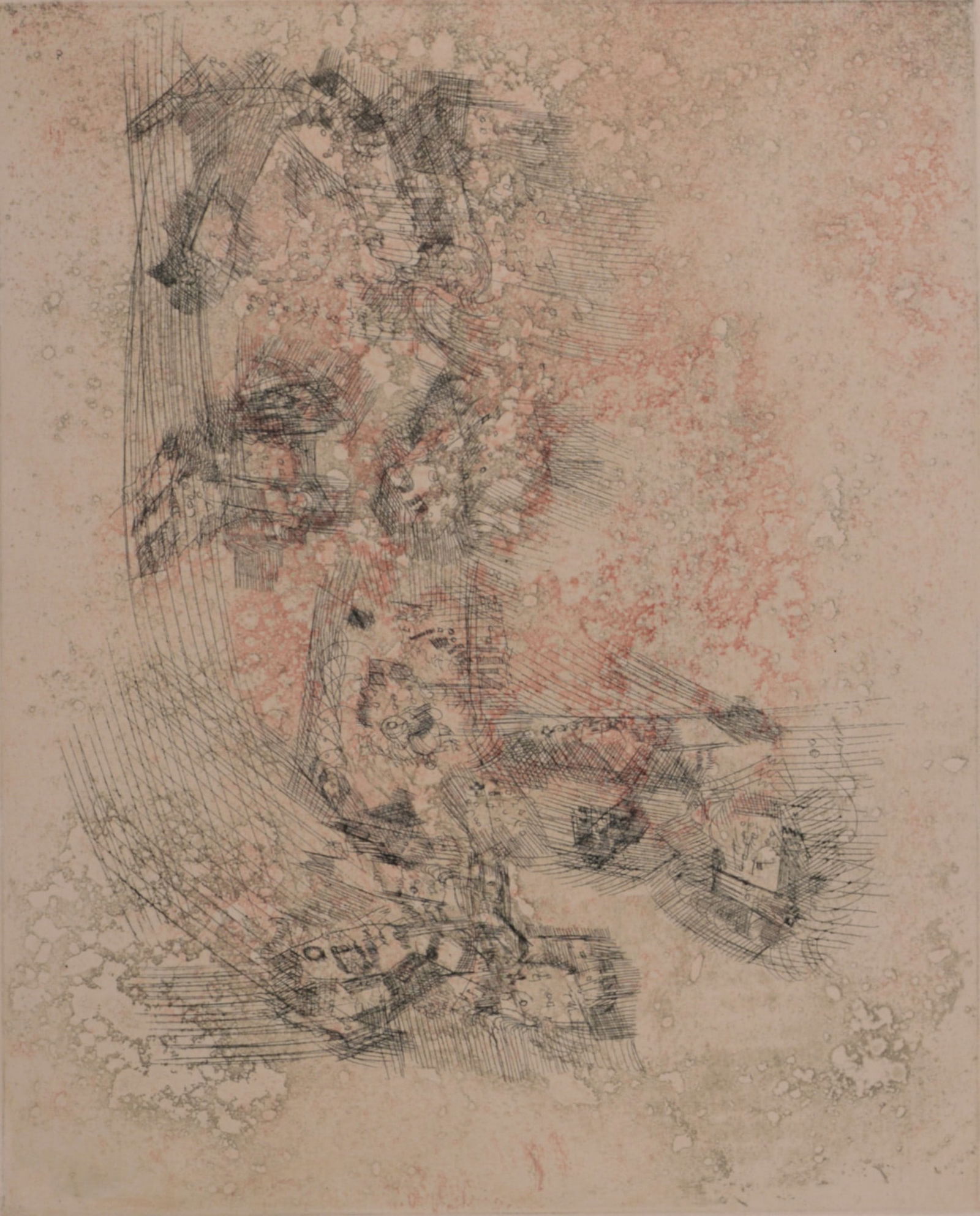 Camille Bryen - Composition, 1967 - Hand signed!: Camille BryenComposition, 1967 Original etching (Eau-forte) on Velin paper.Hand-signed lower right margin.Numbered 9/50 bottom left.L’Oeuvre Gravee’s blind stamp on the bottom left corner.Dimensio