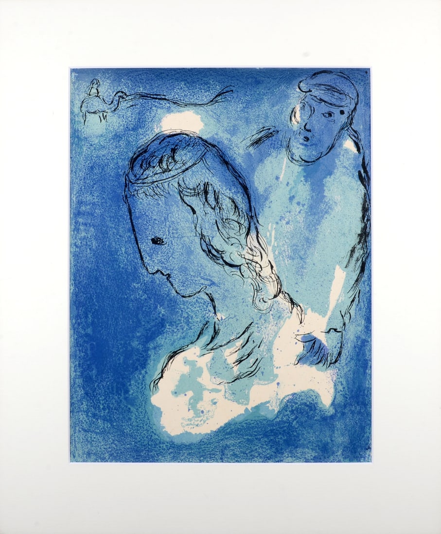 Marc Chagall - La Bible : Abraham et Sarah, 1956 (with passe-partout) (1 of 6)