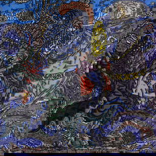 Robert Combas - Les Saints (Yvon Lambert), 1991: Robert CombasLes Saints (Yvon Lambert), 1991 Offset lithograph on glazed poster paper.Dimensions:+ Size of the sheet: 92 x 67,7 cm / 36,2 x 26,6 in.+ Size of the image: 67 x 66,7 cm / 26,3 x 26,2 in.P