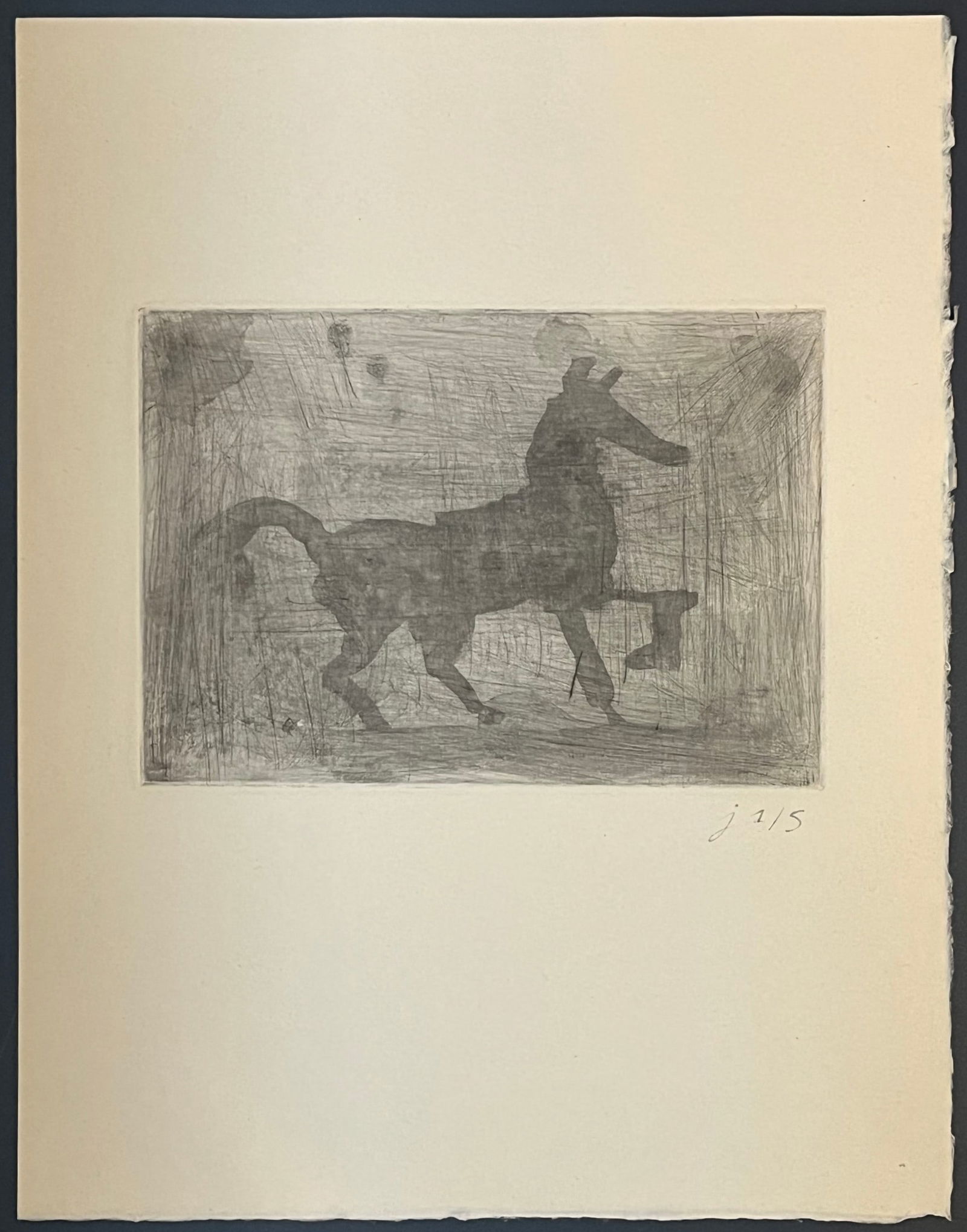 Andre Derain : Etude d'un cheval, 1948: Andre Derain (1880-1954)Etude d'un cheval, 1948Original etching from Copper Plate on Verge paperNumbered "j. 1/5" lower right.Dimensions:+Size of the sheet : 33 x 25 cm / 13 x 9.8 in.This gorgeous pri