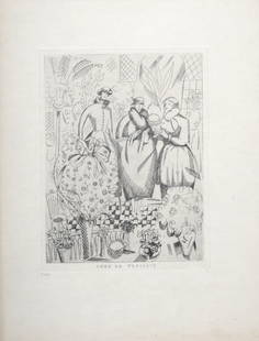 Jean-Emile Laboureur - Chez la Floriste, 1920: Jean-Emile Laboureur (1877-1943)Chez la Floriste, 1920Etching on wove paper.Hand-numbered in pencil n°801 lower left.Plate-signed "L" and plate-dated 1920 lower right.Dimensions:+ Size of the sheet :