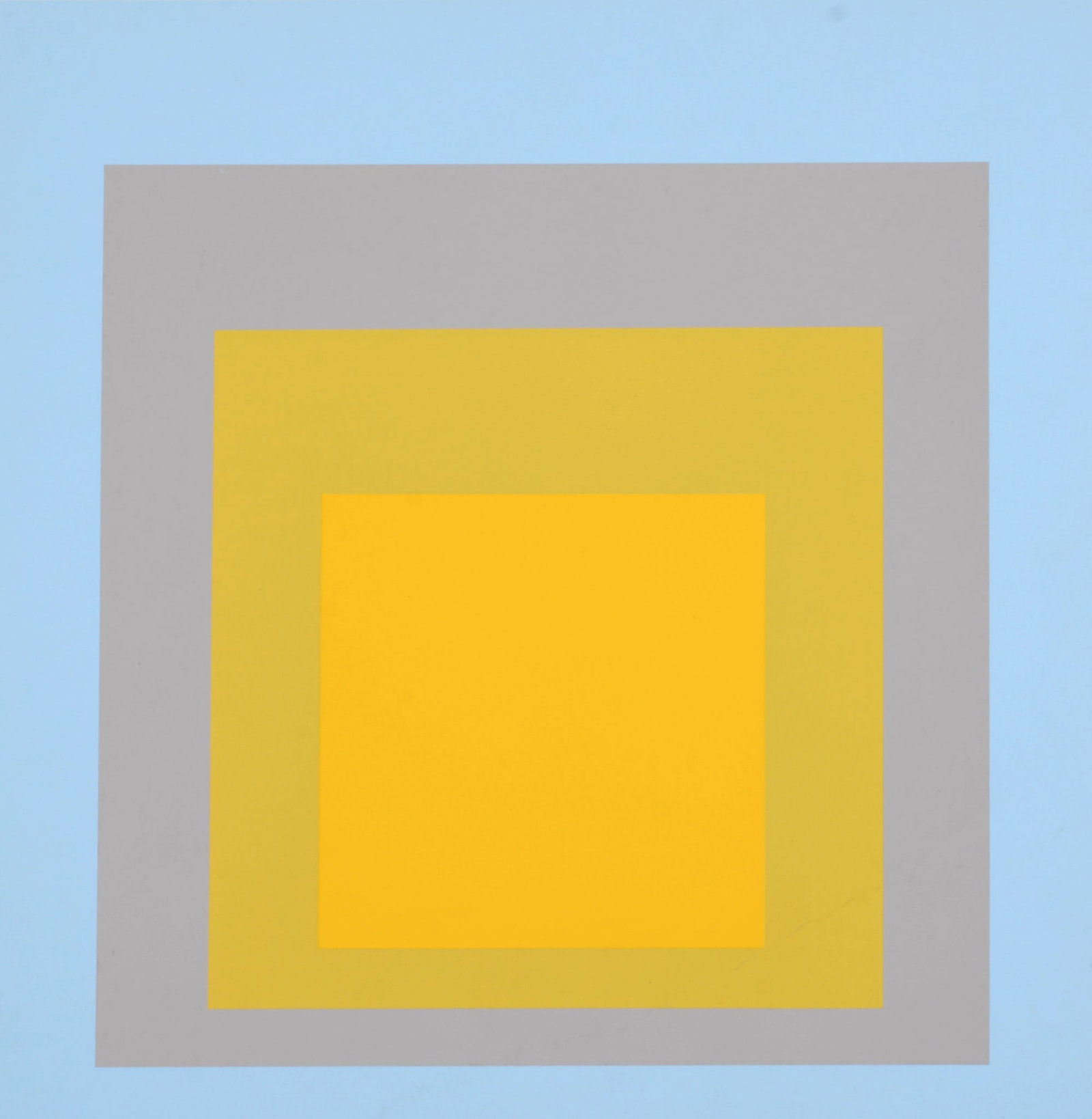 Josef Albers (After) - Homage To the Square (F), 1971: Josef Albers (After) Homage To the Square, 1971 Silkscreen on wove paper. Printed on both sides. Dimensions: + Size of the sheet: 27 x 26 cm / 10,6 x 10,2 in. + Size of the image: 22,5 x 22,5 cm / 8,8