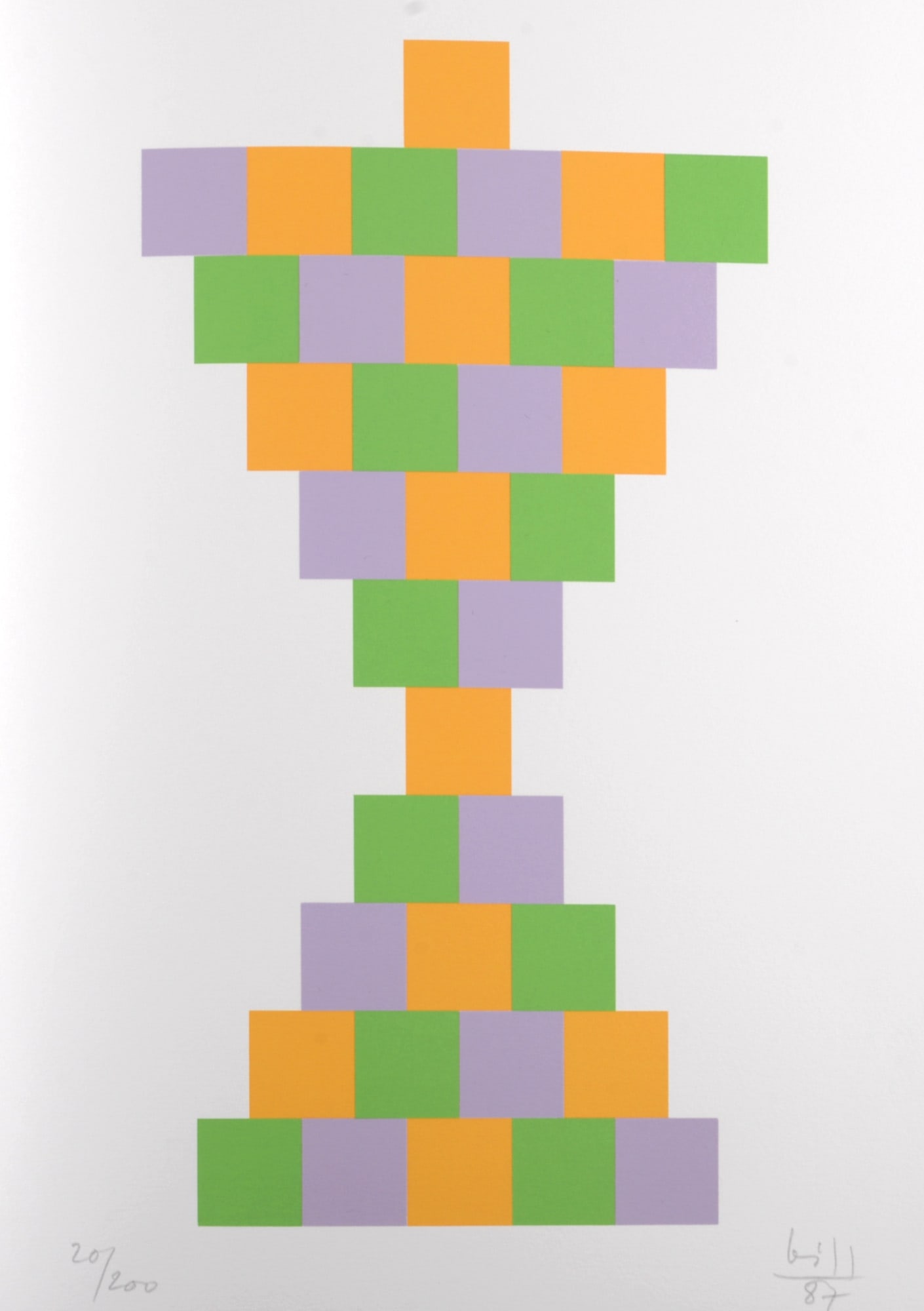 Max Bill - Farben und formen, 1987 - Hand-signed: Max Bill (1908-1994)Farben und formen, 1987Original Hand-signed lithograph on BFK Rives paper.Hand-signed and dated in pencil lower right margin.Numbered 20/200 on the bottom left corner.Dimensions:+S